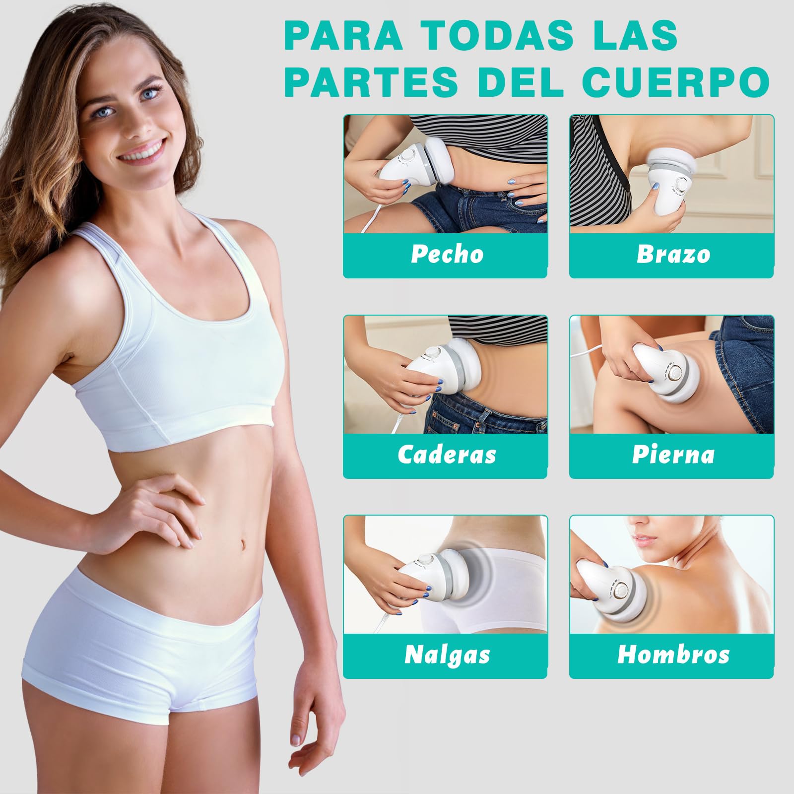 Masajeador Anticelulítico Eléctrico con 6 Almohadillas Lavables