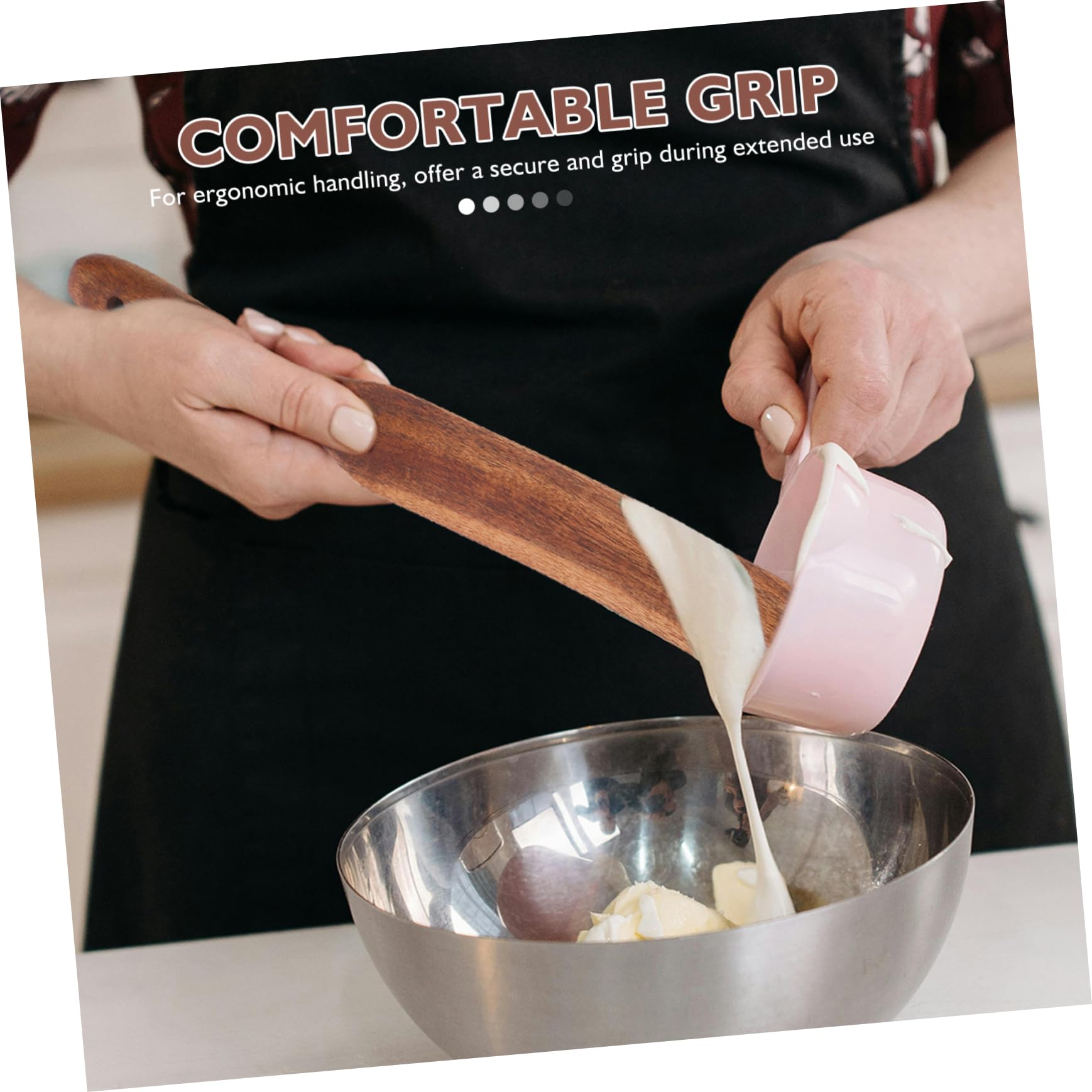 LABRIMP 3 Piezas Madera de Acacia para Remover Masa Madre Varillas de Madera para Mezclar Pan de Acacia para Cocina y Hornear Utensilios de Cocina