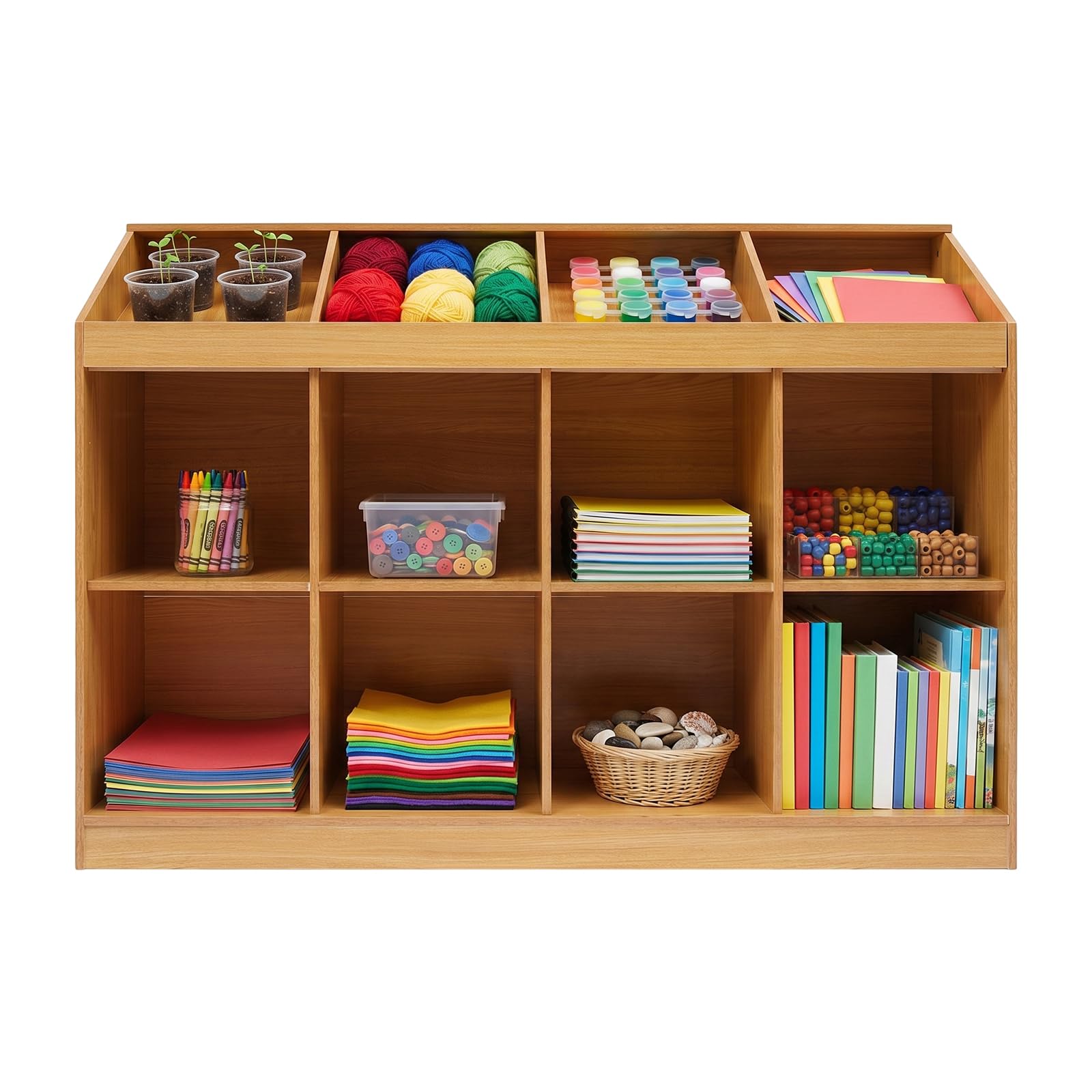 Libreria per cameretta dei bambini con contenitore per giocattoli | Scaffale stabile, per la cameretta dei bambini, la stanza dei giochi, l'asilo, 126 x 30 x 91 cm