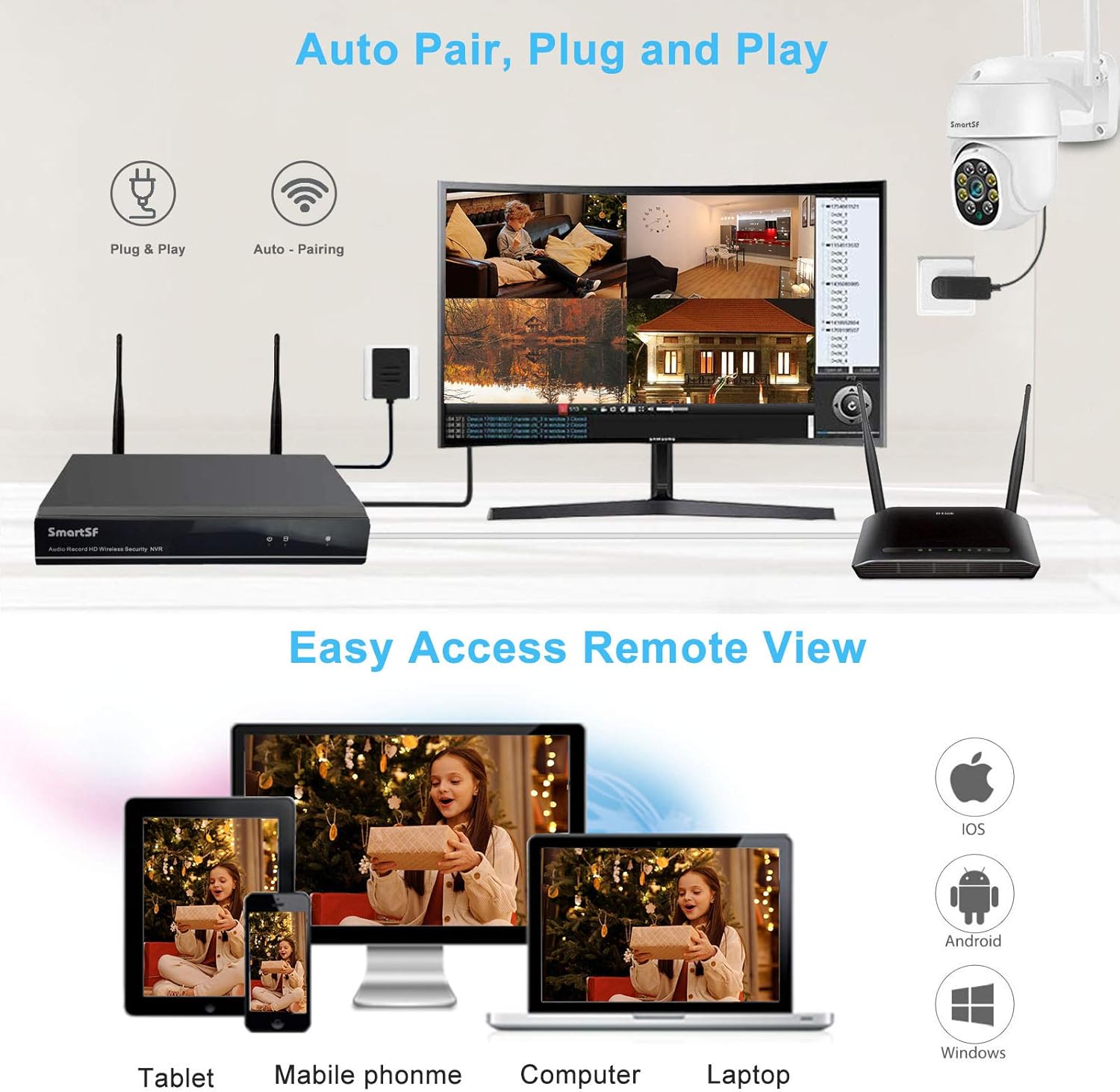 Black Friday Clearance SmartSF 3MP HD PTZ Camera Outdoor 1536P 5X Digitial Zoom,Wireless Security WiFi IP Camera with Color Night Vision,2 Way Audio,Remote Access,Motion Detection,IP66 Waterproof,Support Max 128GB SD Card