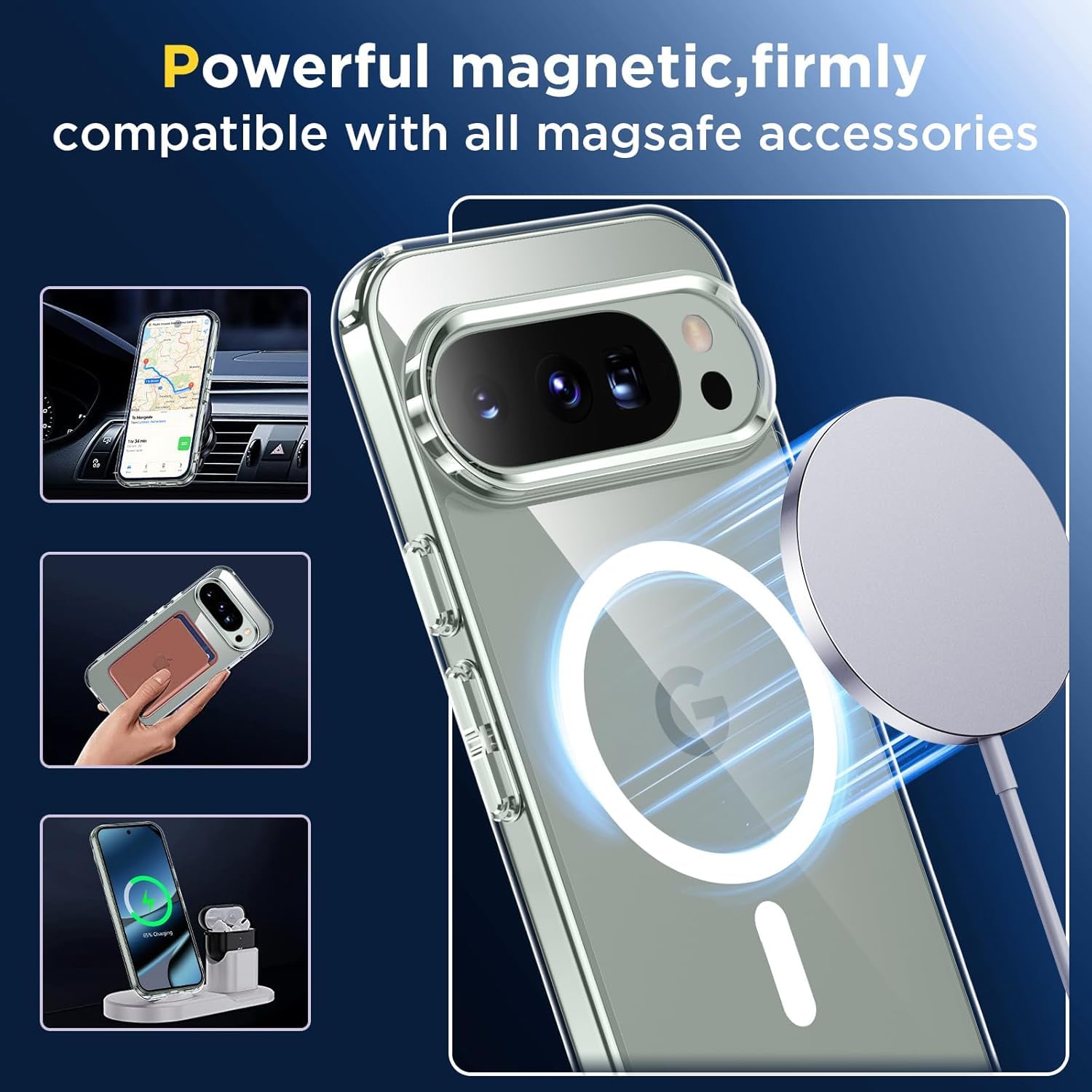 JGD PRODUCTS Magnetic Case for Pixel 10 5G Compatible with MagSafe, Shockproof Phone Bumper Cover, Anti-Scratch Clear Back (Clear) — Amazon image 6