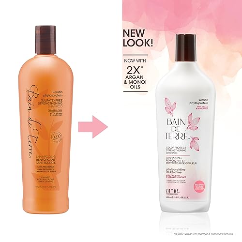 Miniatura 9 de Bain de Terre Strengthening Shampoo  Keratin Phyto-Protein  Strengthens Weak & Fragile Hair  Argan & Monoi Oils  Paraben Free  Color-Safe