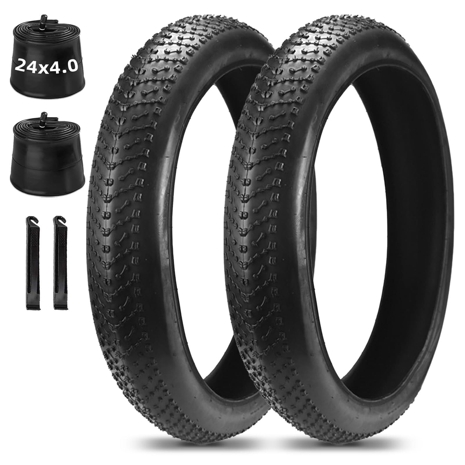 Zestaw opon do rowerów elektrycznych Fat Bike 20/24/26 x 4,0 cala z dętkami i dźwigniami, wytrzymałe, odporne na przebicie akcesoria do jazdy w górach, na śniegu i plaży