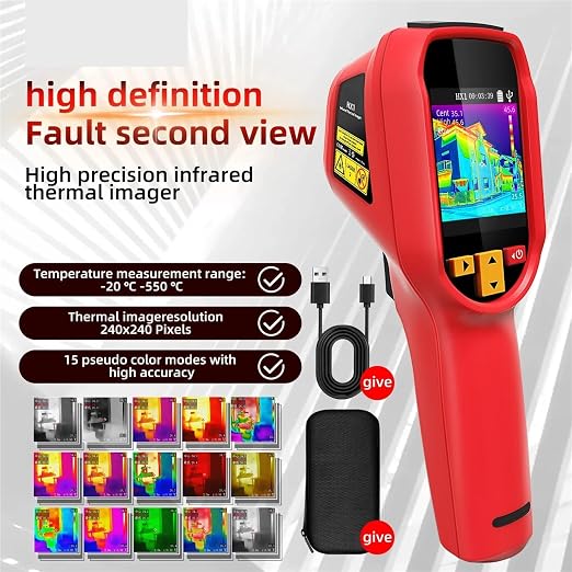 Cámara térmica, cámara de imagen térmica con imager 240x240, medidor de temperatura para reparación de PCB, detección de tuberías para inspección de edificios miniatura 2