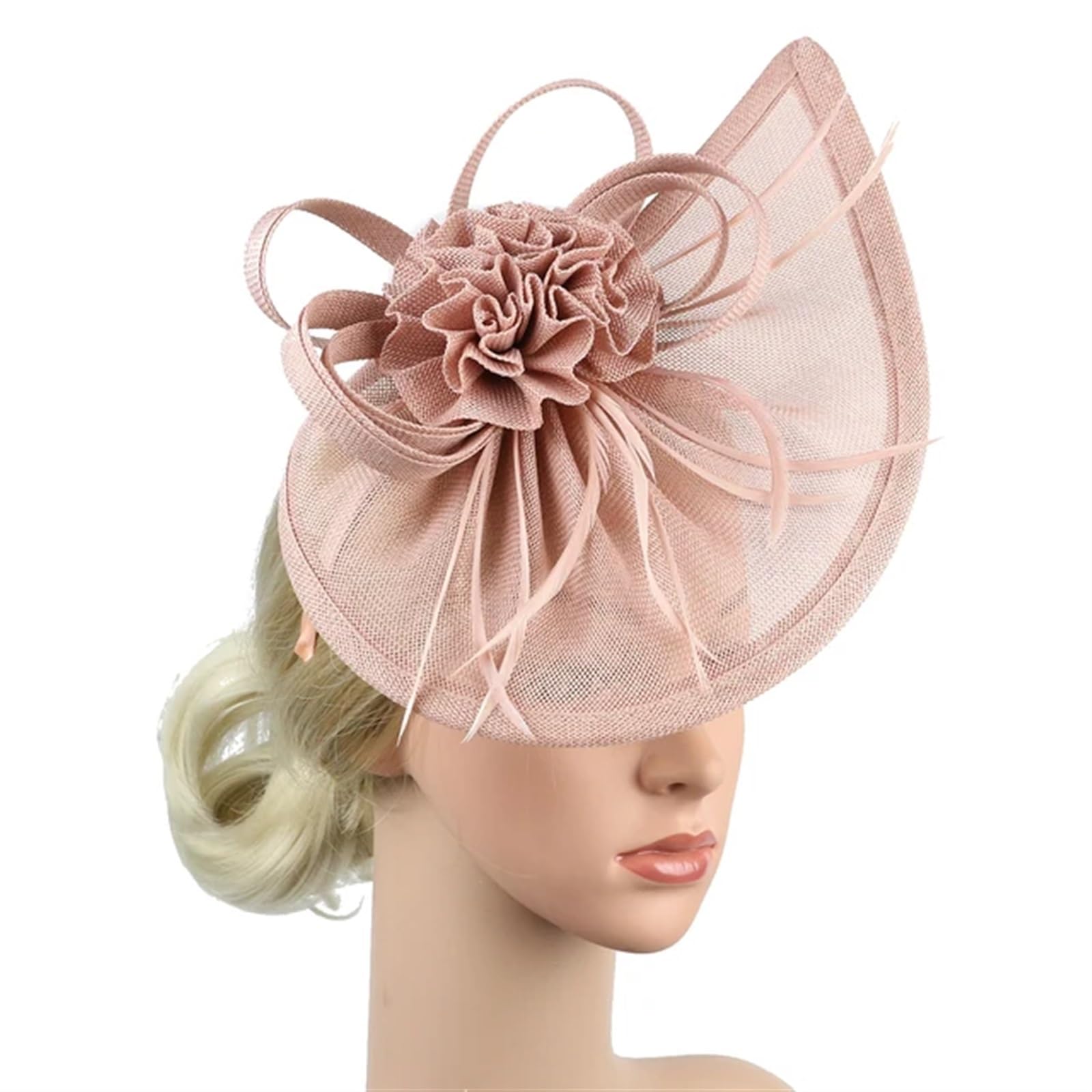 UALXPAO Wedding Hats Tea Party Teardrop Fascinator Hat Headband Flower Headwear for Cocktail for Tea Party,Weddings(Color1)