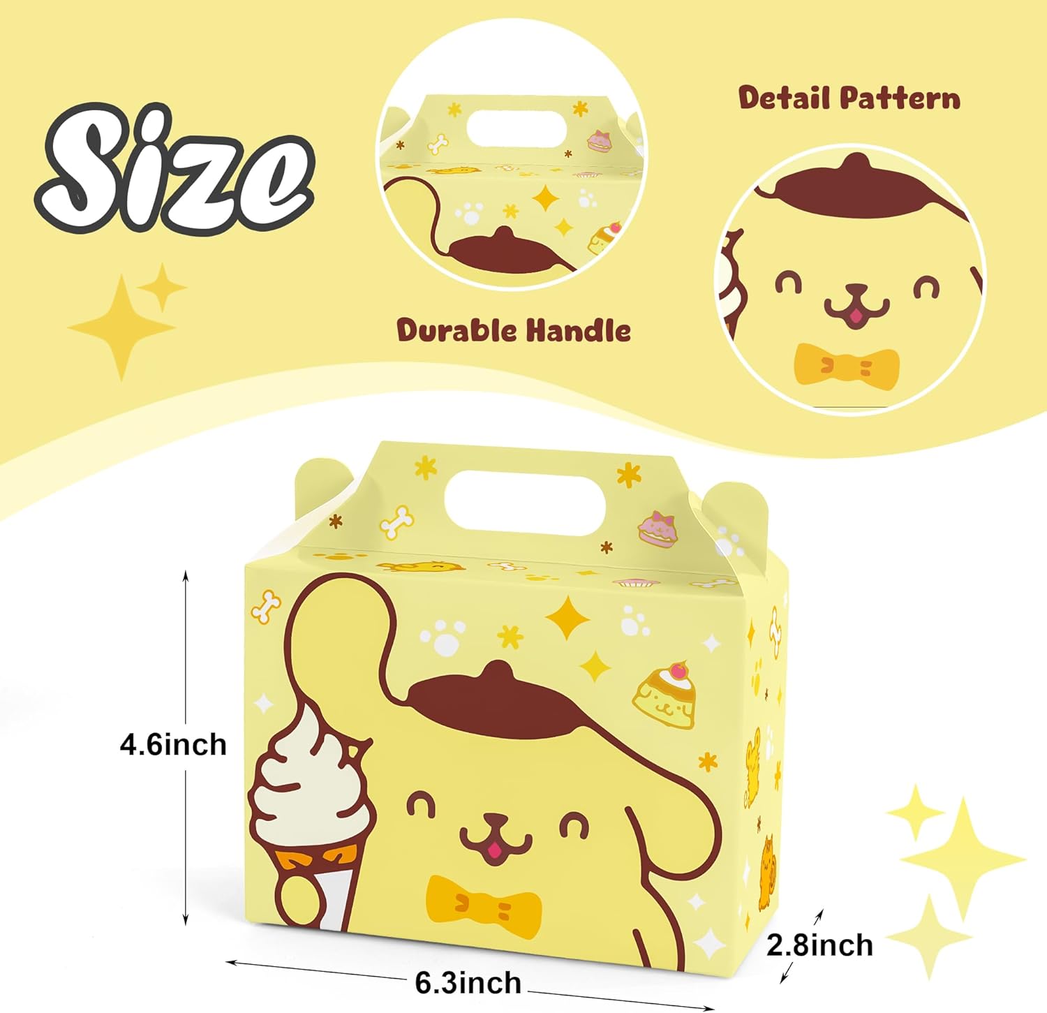 Zoomiin 24PCS Cute Party Favor Treat Boxes, Cartoon Theme Candy Boxes Goodie Gift Boxes with 12 Styles Pattern Birthday Party Supplies Decorations