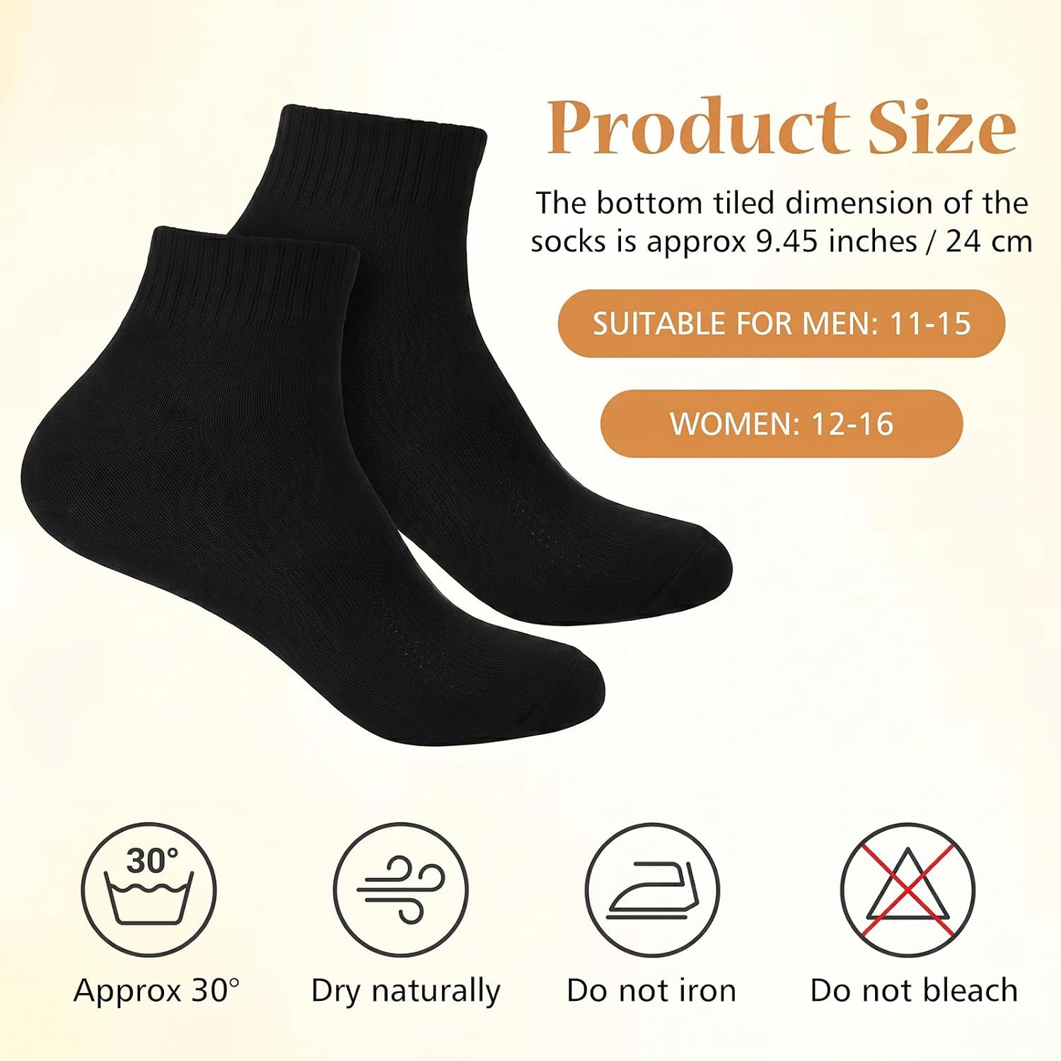 30 Pairs Non Slip Socks for Men with Grips - Adult Anti Skid Yoga Socks for Pilates, Gym, Fitness - Black, XL Size (Fits Men's Shoe 6.5-10)