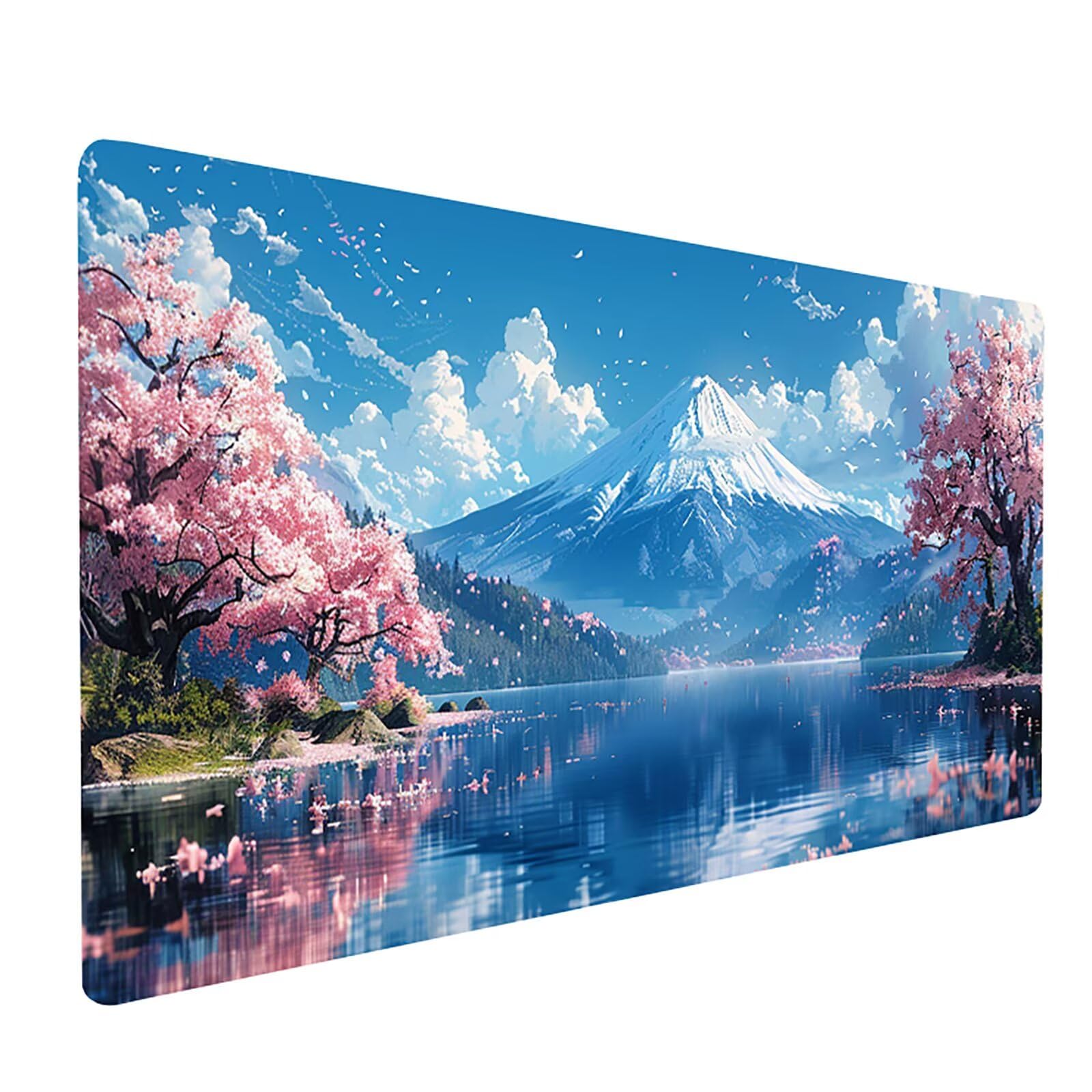 Tapis de Souris XXL 1600 x 800 mm, Grand Tapis de Souris Gaming Blanc, Mouse Pad avec Base en Caoutchouc Antidérapant, Améliorer Précision et Vitesse, Gaming Accessoire, Cadeau Femme, Paysage Y-8548