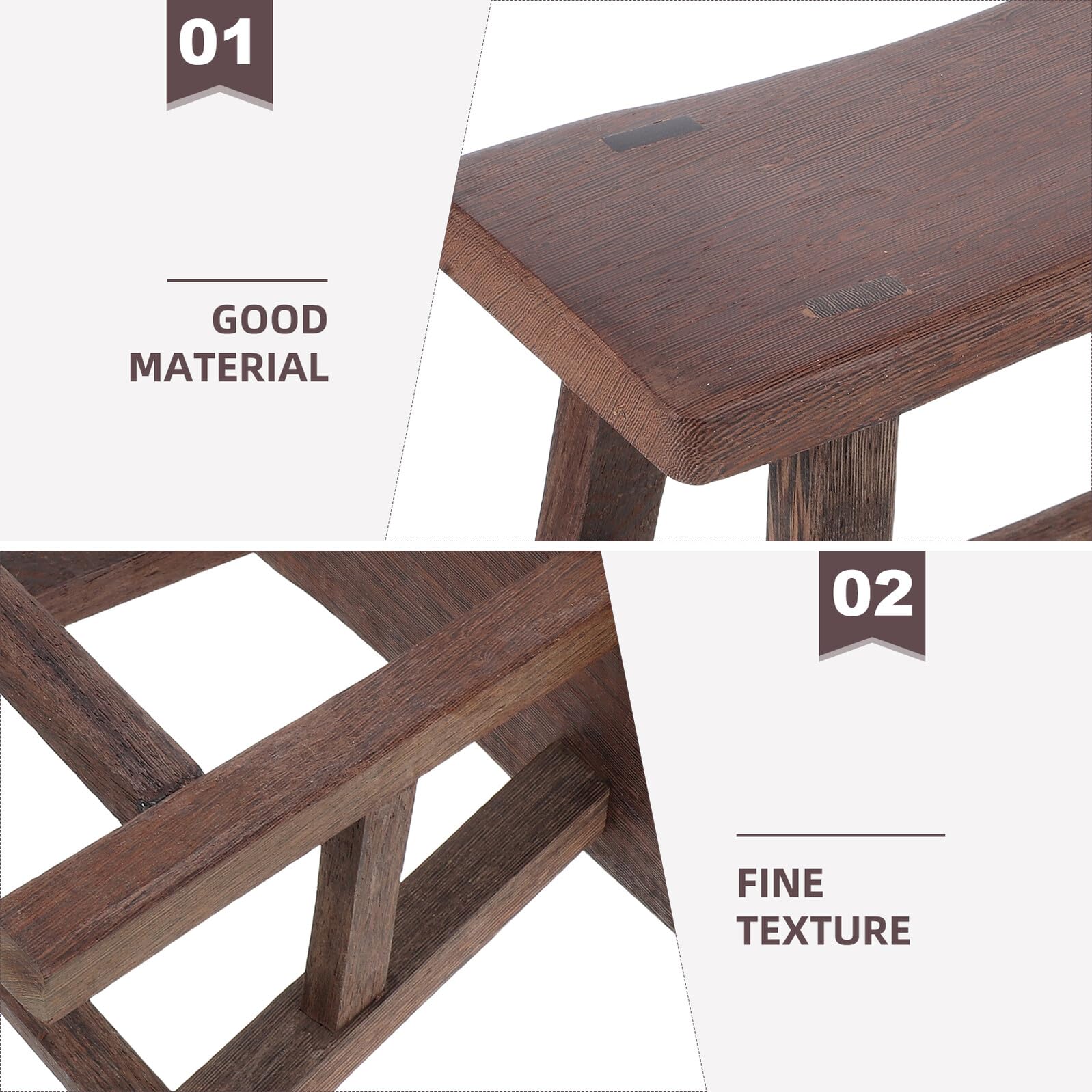Gatuida Taburete de Madera Maciza para Niños Pequeño, 28 Cm, Diseño Resistente y Ligero, Adecuado para Baño, Sala de Estar y Cocina, Taburete Infantil Multiusos para Cambio de Zapatos