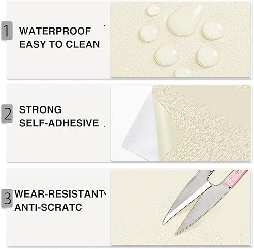 Miniatura 3 de Parche de reparación de cuero, parche de reparación de cuero autoadhesivo, kit de reparación de cuero para asiento de automóvil, sofás, sillas de