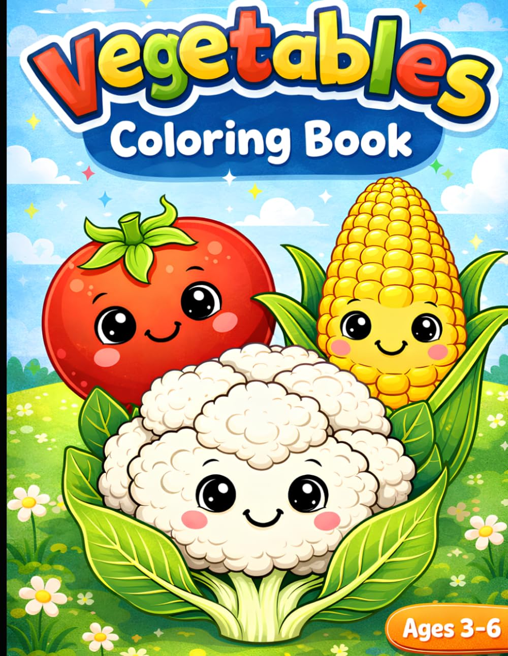 VEGETABLES COLORING BOOK: A Fun and Easy Coloring Book with Cute Vegetables to Spark Creativity and Learning