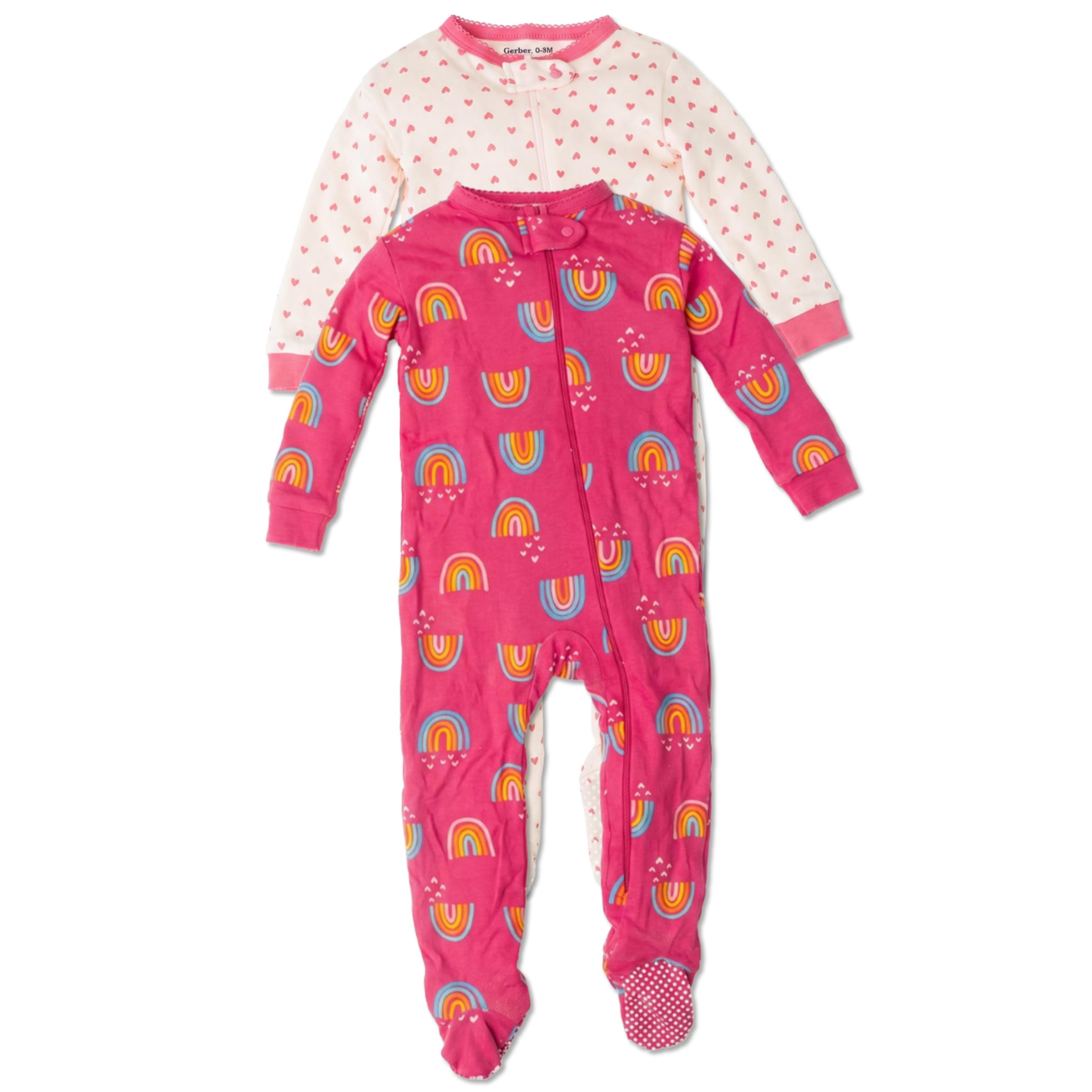 Gerber Baby Girls 2-Pack Footed Pajamas