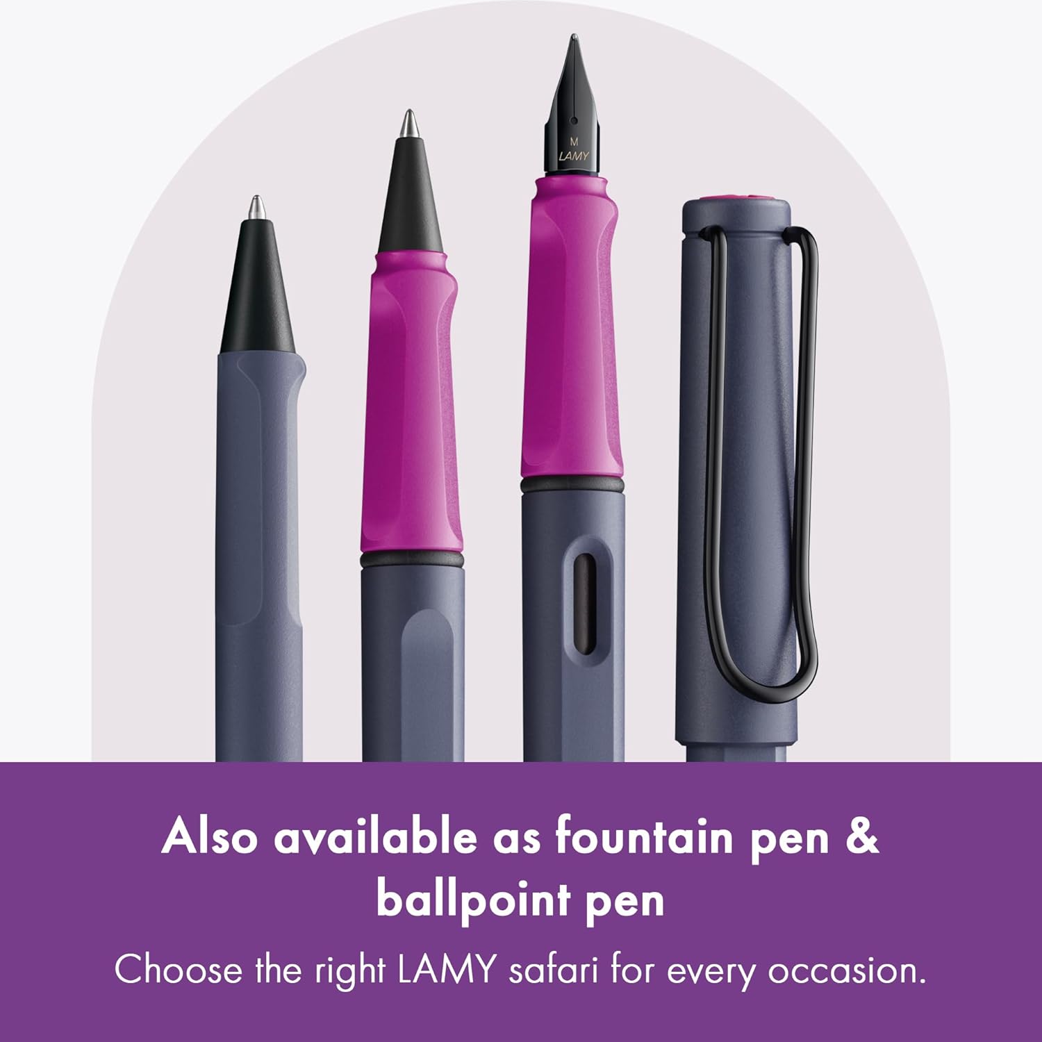 Lamy safari pink cliff - Rollerball Pen with ergonomic grip & line width M - for pleasant long writing - made of robust ASA plastic - including rollerball refill M 63 in black