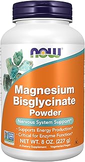 NOW Supplements, Magnesium Bisglycinate Powder, Enzyme Function*, Nervous System Support*, 8-Ounce