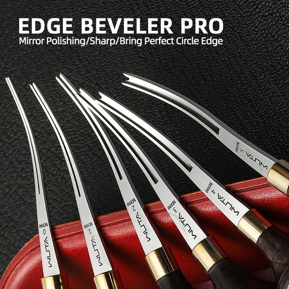 WUTA M390 Die Steel Leather Edge Beveler PRO 0,6 mm 1 PZ Skiving Craft Strumenti di lavoro Cutter Edger Creaser Skiver Forniture Design Professionale Smussatrici In Pelle Kit Manico Ebano