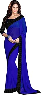 black with blue saree
