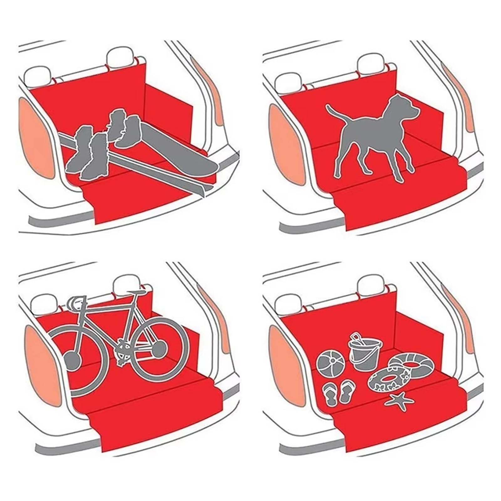 Coche Protector Cubre Maletero Funda Impermeable Para Asiento De Coche Y Maletero Perro, Tela Oxford, Hamaca Para Mascotas