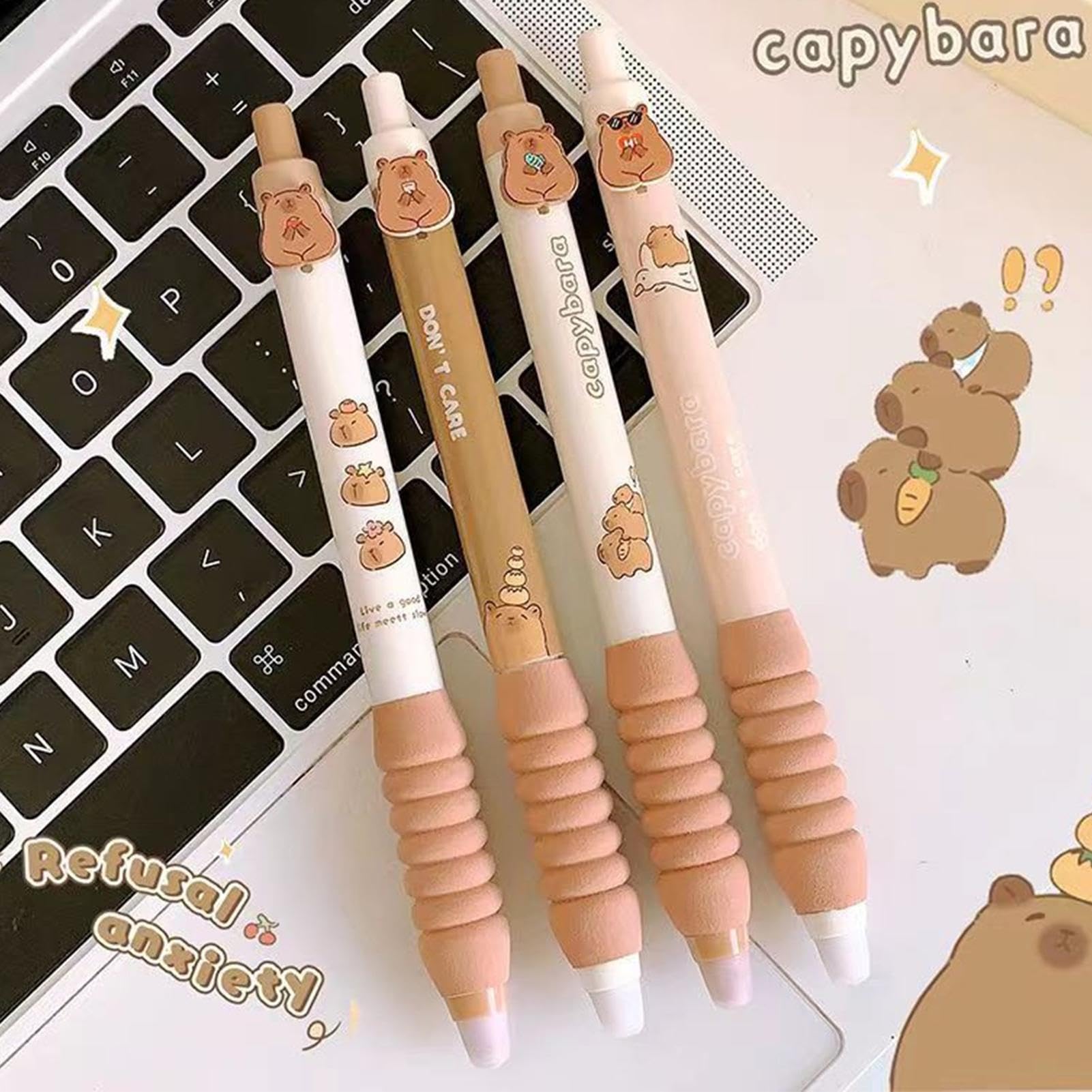 4 Packs Capybara Erasable Ballpoint Pens, 2025 Cute Capybara Pen Set, 0