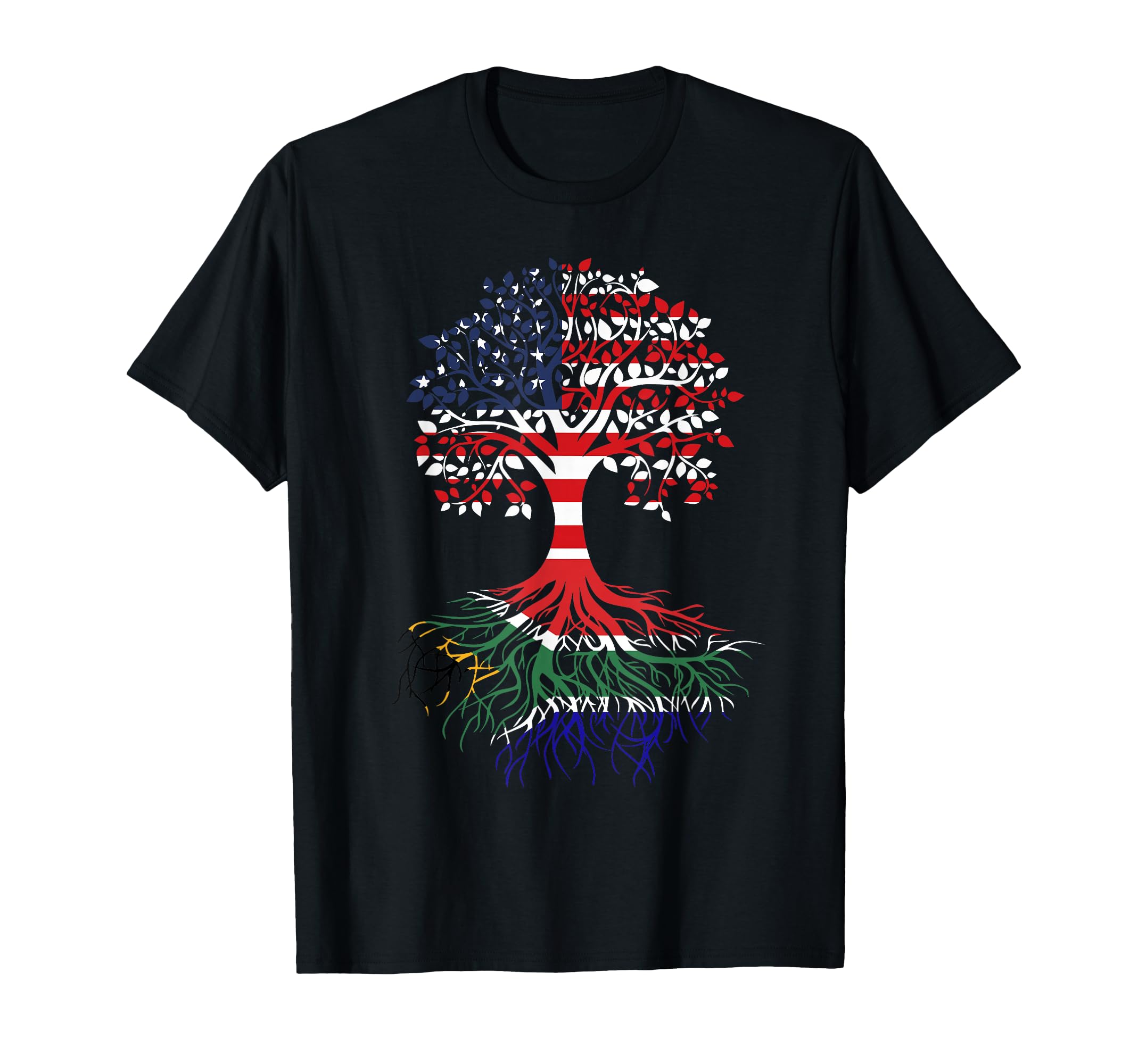 South African Roots American Grown Tree Flag T-Shirt