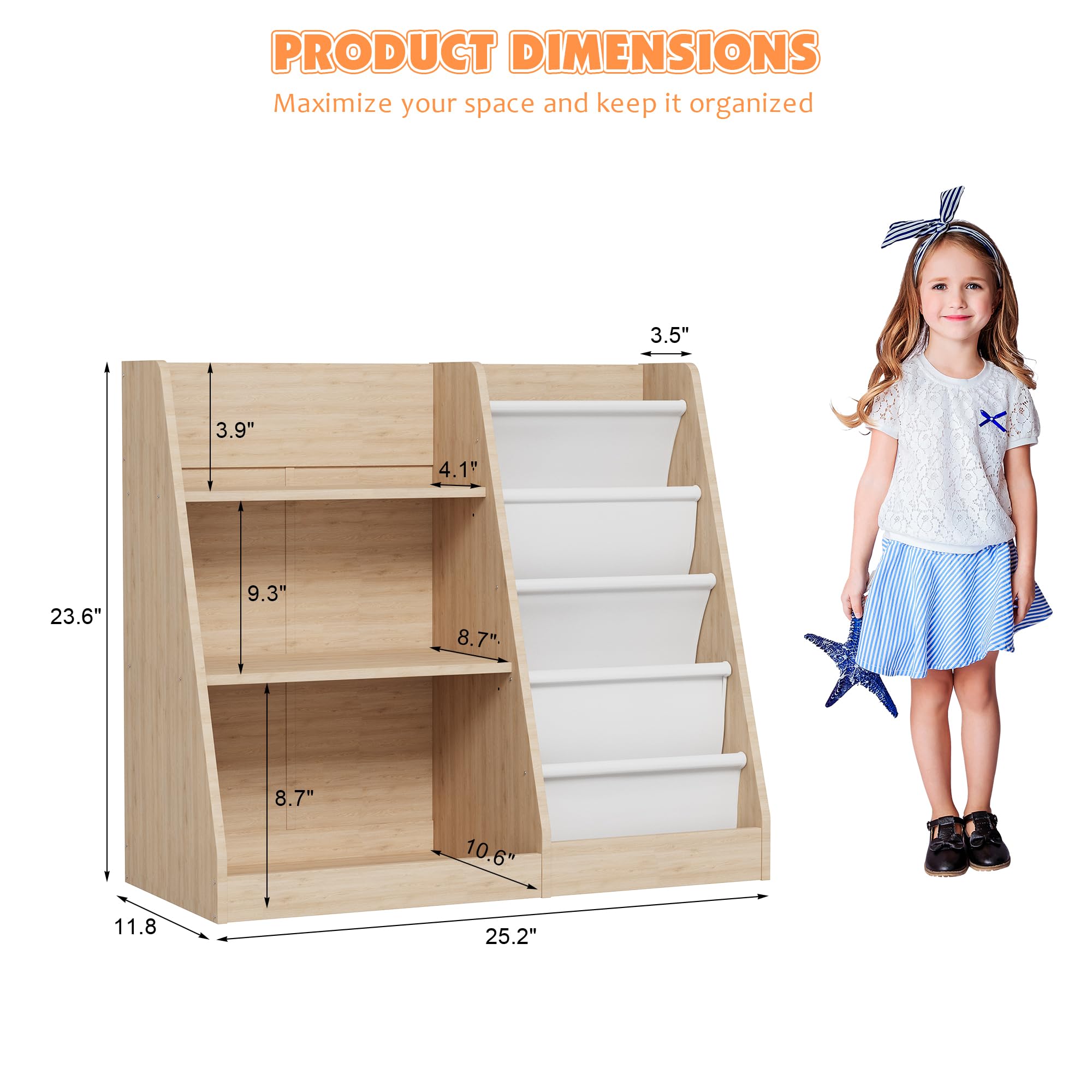 Tantería De Madera De 6 Nivel Para Niños, Tante De Almacenamiento, Organizador Ordenado, Linga, Lona Para Dormitorio, Ahorra Pacio / Muebl Para El Hogar