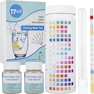 Water Testing Kits with Tube Accurate Water Quality Test Kit for Well and Tap Water 100 Strips 2 E. coli Power Reliable Dr...