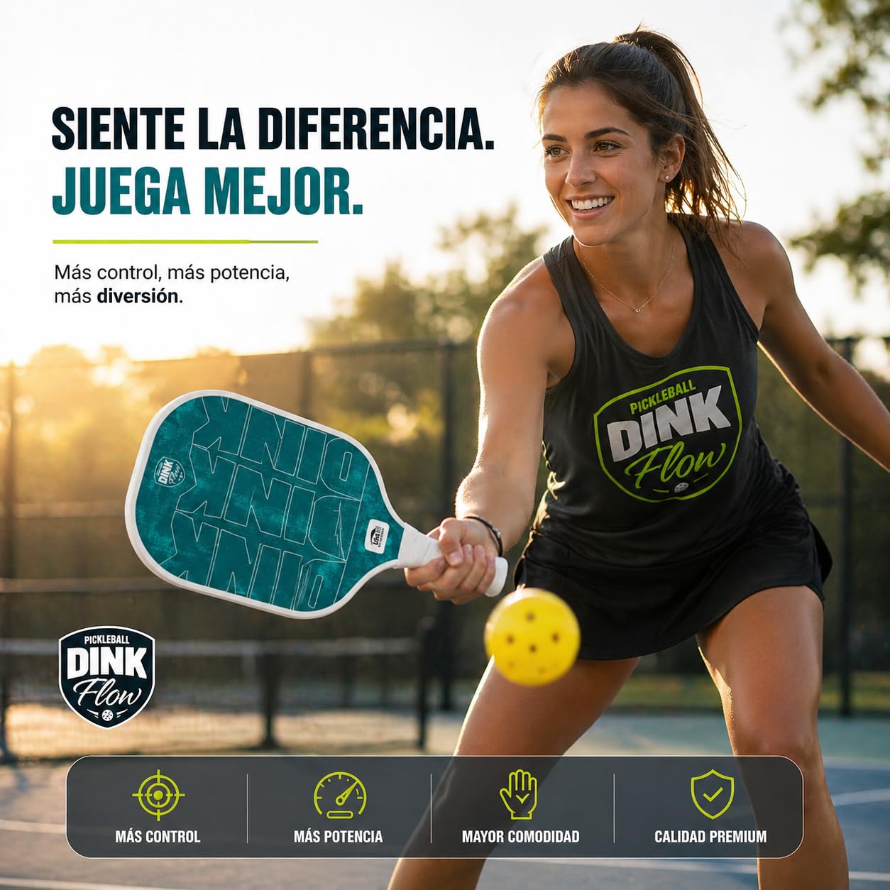 Pickleball Set Profesional – 2 Palas Pickleball de Fibra de Carbono + 4 Pelotas + Bolsa - Raquetas Pickleball Ligeras Antivibración - Pala Pickleball para Interior y Exterior
