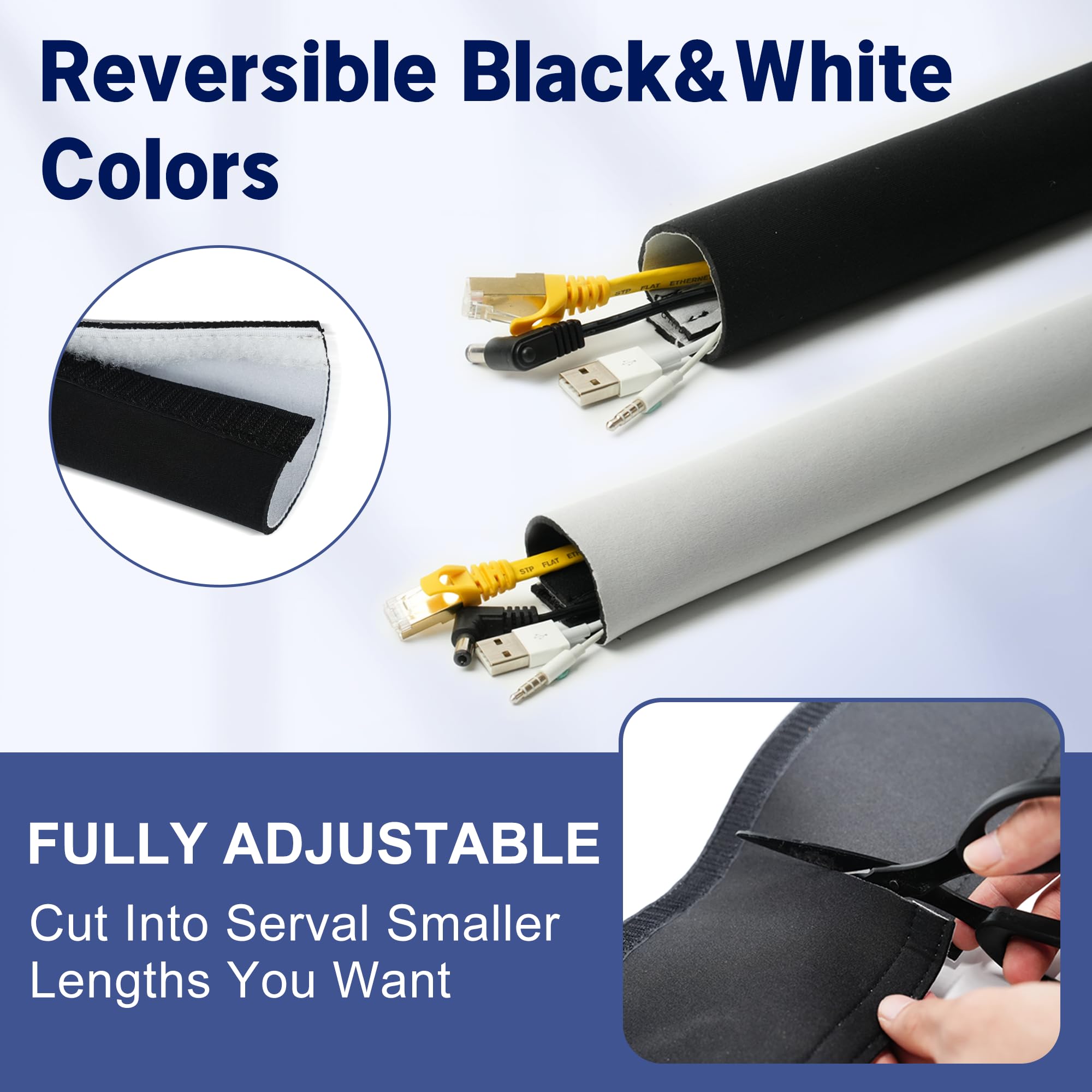 Cable Management Sleeve - Organize Cables FREE SHIPPING -5 Cable Management Sleeve - Organize Cables FREE SHIPPING -5