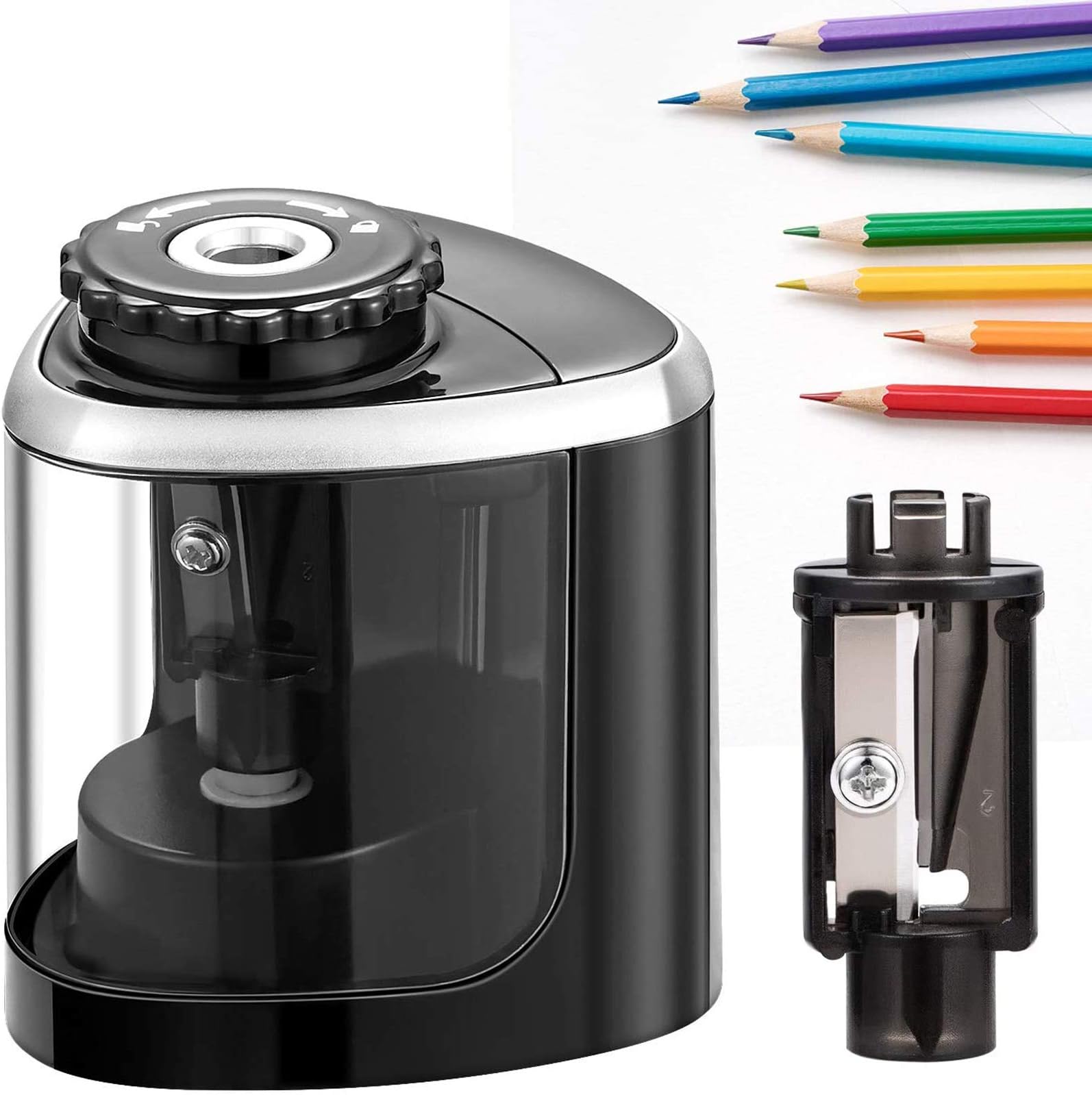 Pencil Sharpener - Electric Pencil Sharpener Blade to Fast Sharpen,Battery-Powered and Easy to Use for Classroom Supplies (6-8mm) in School 3