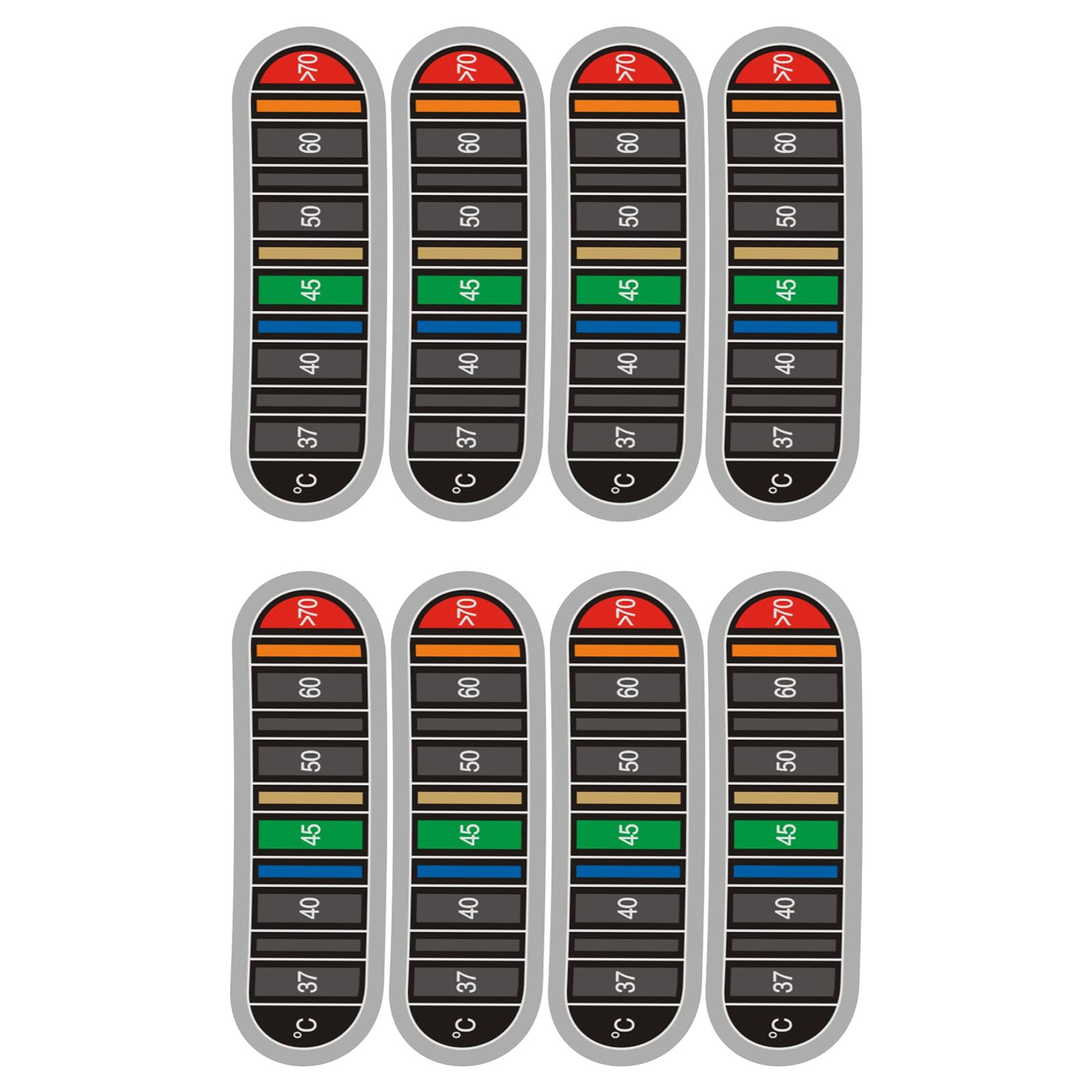 Elnwnnkc 8 Pieces Color Temperature Display Stickers For Metal Milk Bottle Adhesive Bottle Thermometers Strips Coffee Thermometers Sticker Temperature Tester Cup Measurement