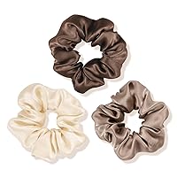 Vista 7 de OLESILK 100% Seda de Morera - Scrunchies para el cabello, mujeres y niñas, ligas de seda para cabello rizado y con roturas, sin daños, elásticos 3