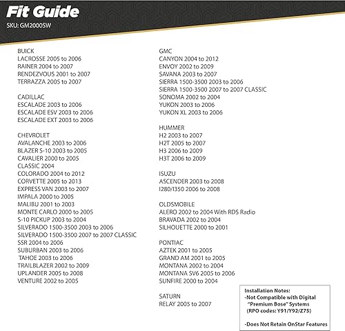 Miniatura 4 de Scosche GM2000SWF - Adaptador de interfaz de repuesto estéreo de fábrica, compatible con vehículos GM seleccionados 2000-2013, arnés de cableado de