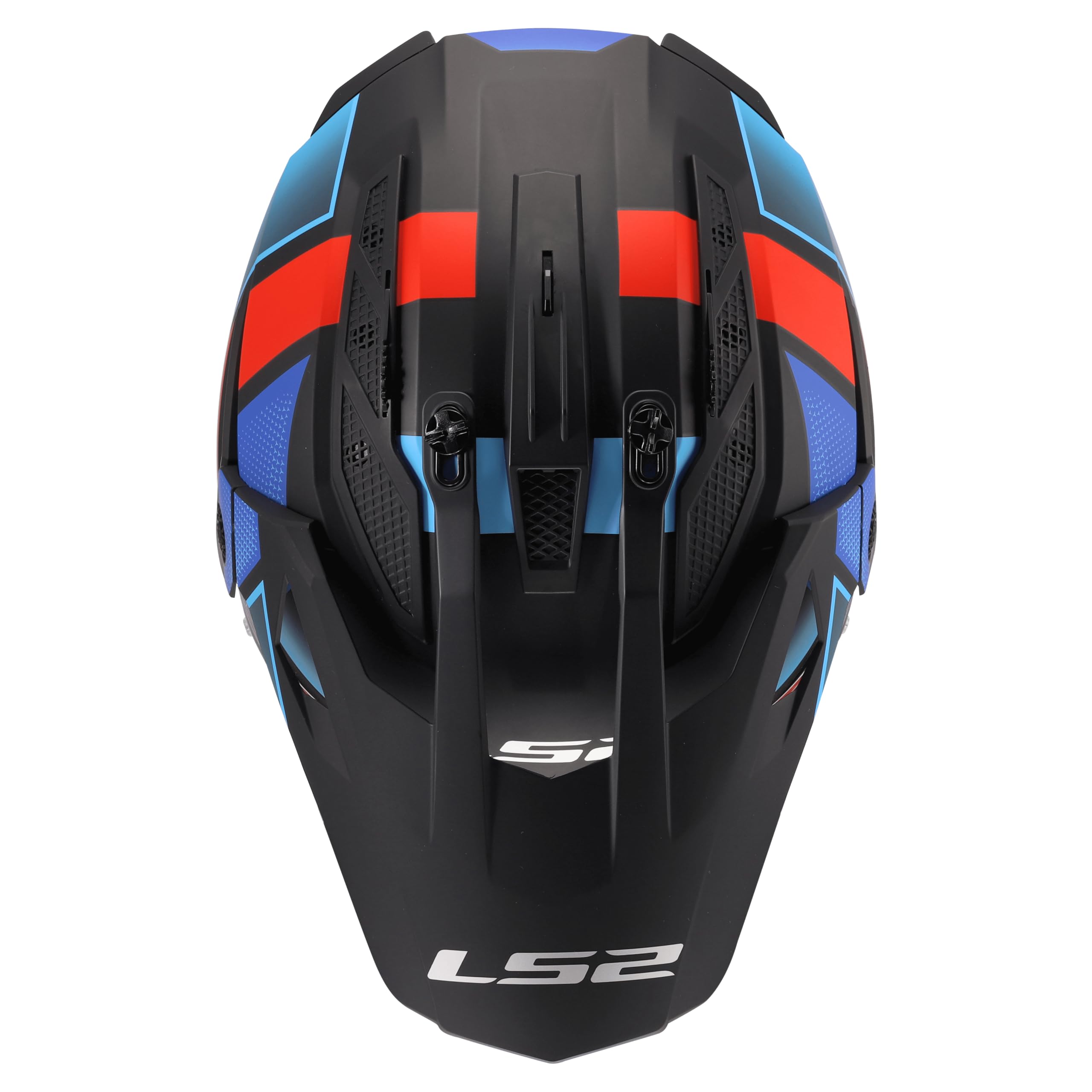 LS2, Casco Moto Cross PIONEER II BLOCK Black Red Blue, XS