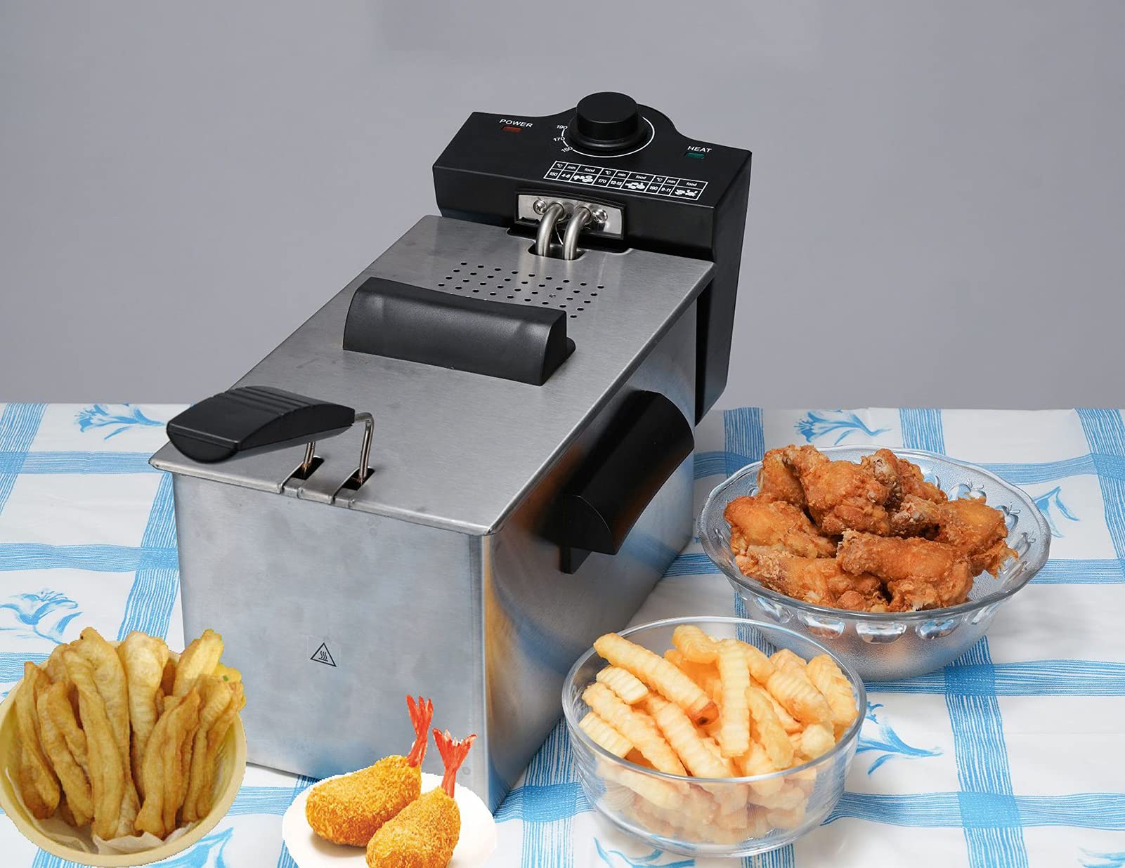 Filtro Friggitrice 3L Grande Cestello Friggitrice Friggitrice Filtro Olio con Filtro Odori Lavabile in Lavastoviglie Acciaio Inossidabile Smaltato Filtro Friggitrice Isolamento Termico Maniglia per Il
