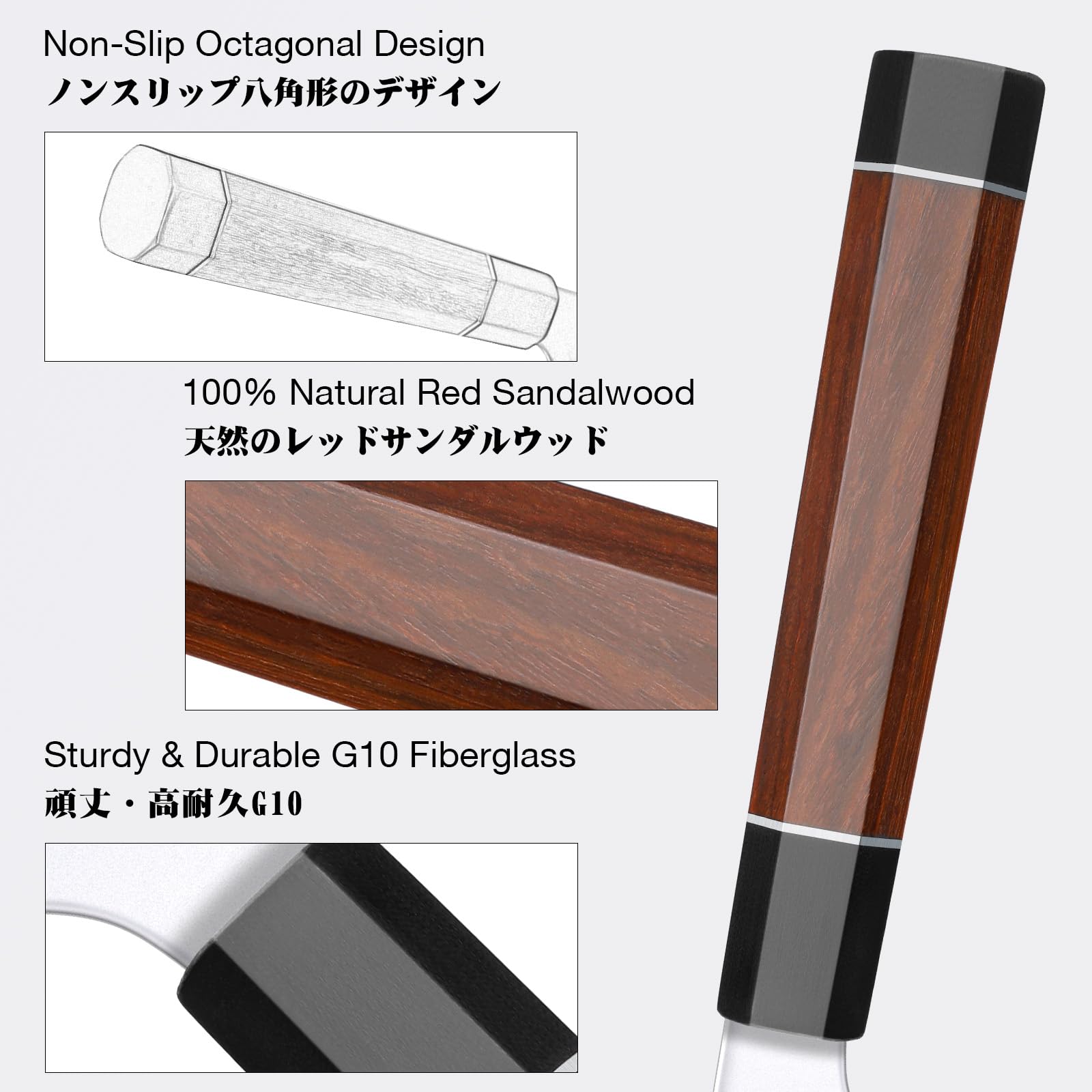 SHAN ZU 8 Inch Japanese Chef Knife, 9 Layers 10Cr15MoV High Carbon Steel — Amazon image 3