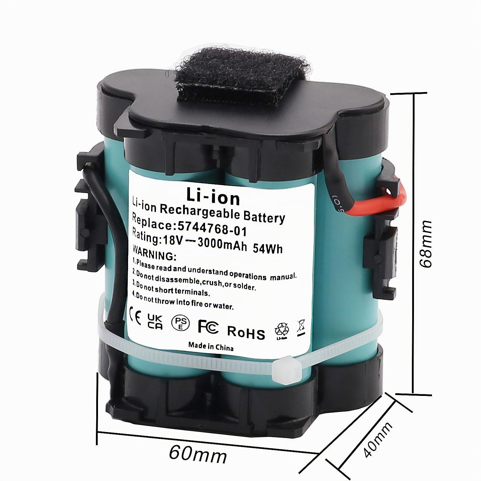 3000mAh 18V Ersatzakku Li-Ion für Gardena R38Li R40Li R45Li R50Li R70Li R80Li, Husqvarna Automower 105 305 308, Flymo 1200R, McCulloch Rob R600 R800 R1000, Ersetzt 5744768-01