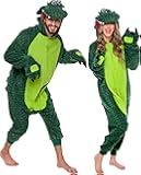 Crocodile Alligator Adult Onesie - Dinosaur Halloween Costume - Animal One Piece Cosplay Suit for Women and Men
