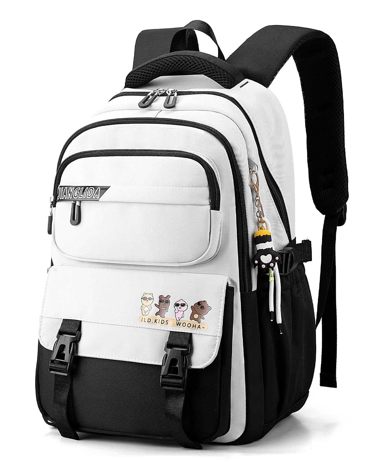 IvyH Mochila Escolar Niña y Niño 10-18 años Mochilas Escolares Adolescentes Primaria Secundaria Instituto Mochila Colegio Niña de Gran Capacidad Mochila de Viaje Casual Impermeable Ligera, Negro