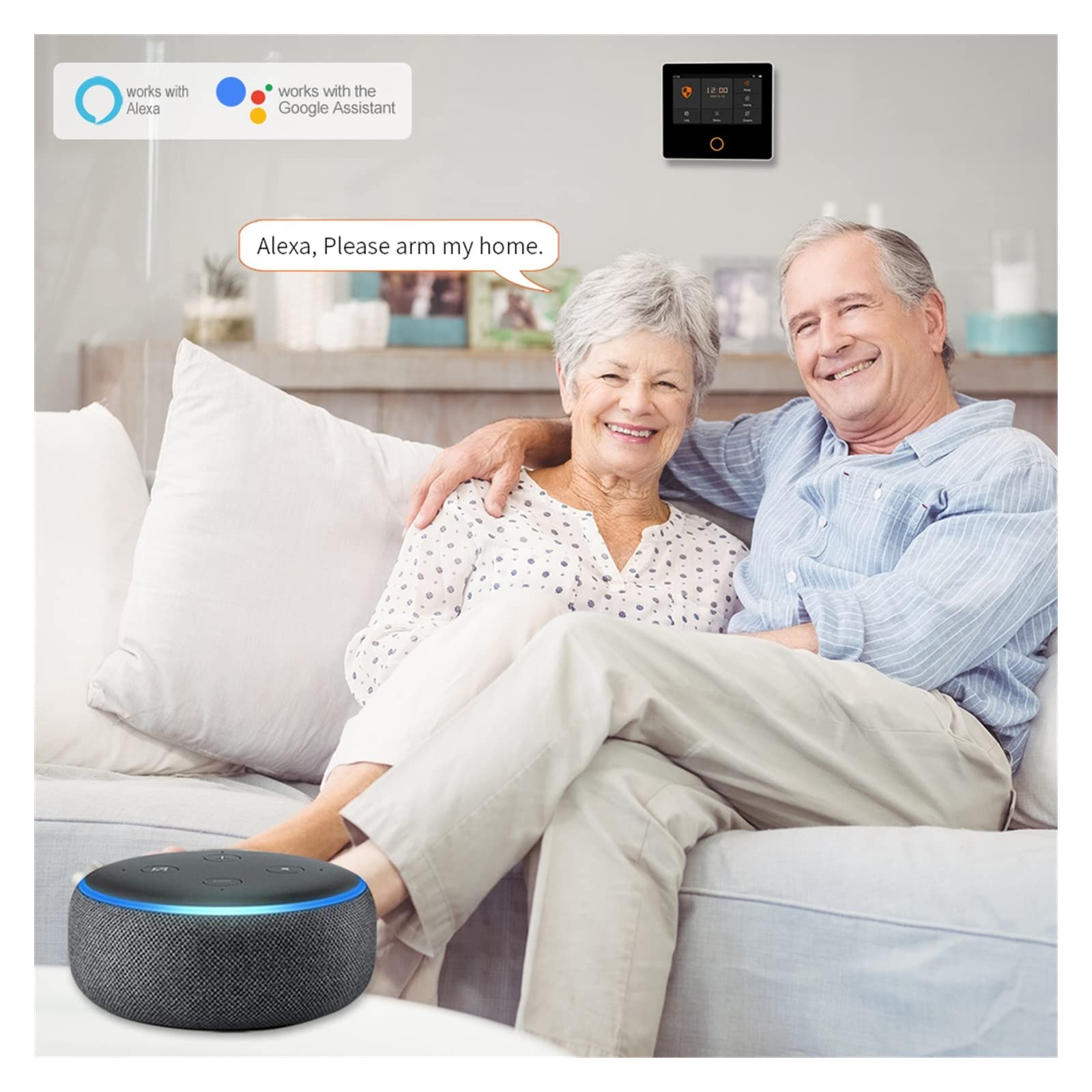 Sistema di Allarme di Sicurezza Domestica, Tuya Smart Home Kit antifurto di Protezione della Sicurezza Wireless Touch Screen IPS da 4,3 Pollici Integrato 10 Lingue(Set-A Alarm Panel)