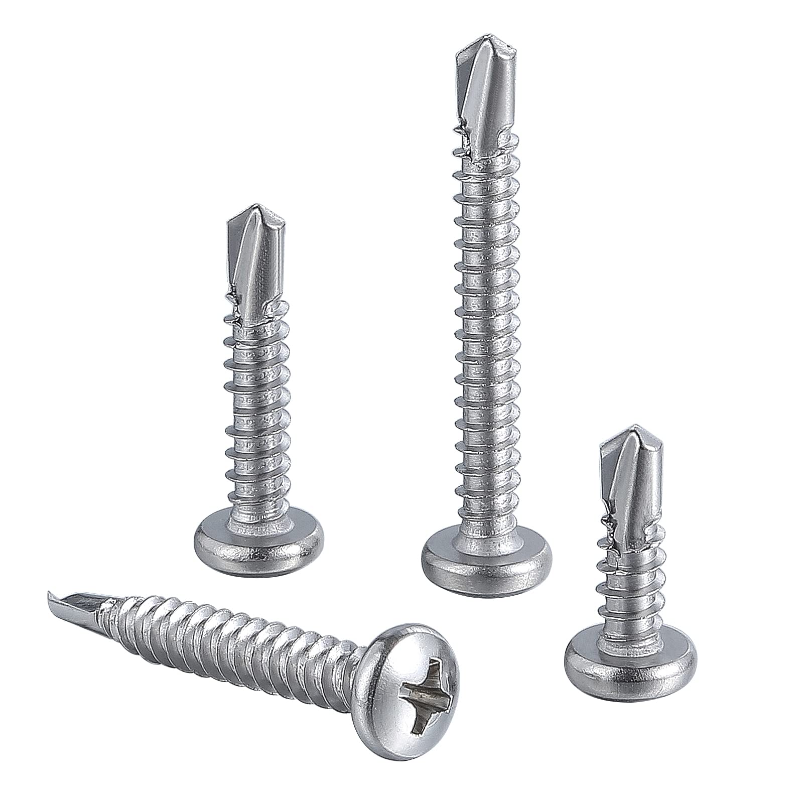 1000 Count Phillips Pan Head #10 X 1" Self-Drilling Tek Screws - Zinc Coated Steel - By Lexar Industrial