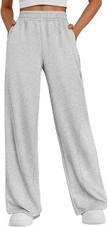 Wide Leg High Waisted Sweatpants for Women with Pockets, Y2K Baggy Joggers