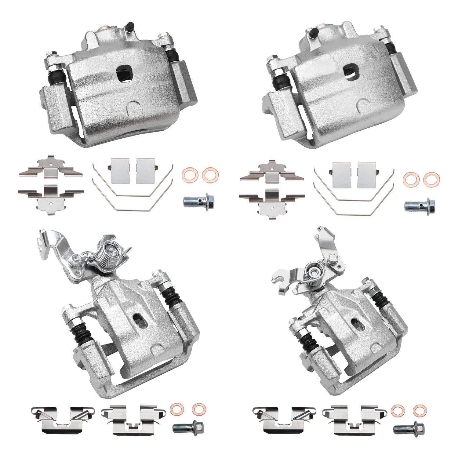 Detroit Axle - 4 Brake Calipers for Ford Fusion Lincoln MKZ Zephyr Mazda 6