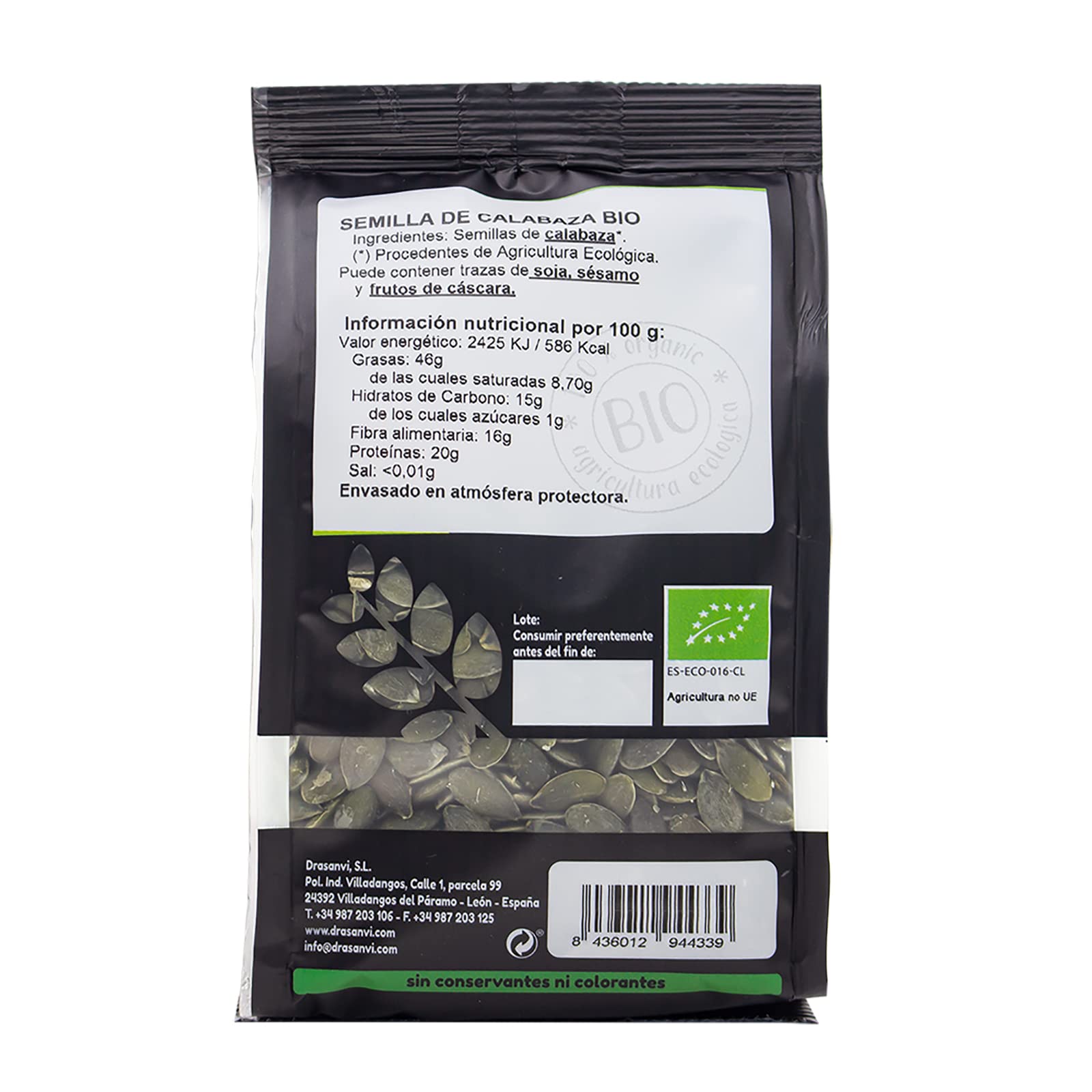 SEMILLA CALABAZA BIO 250G ECOSANA