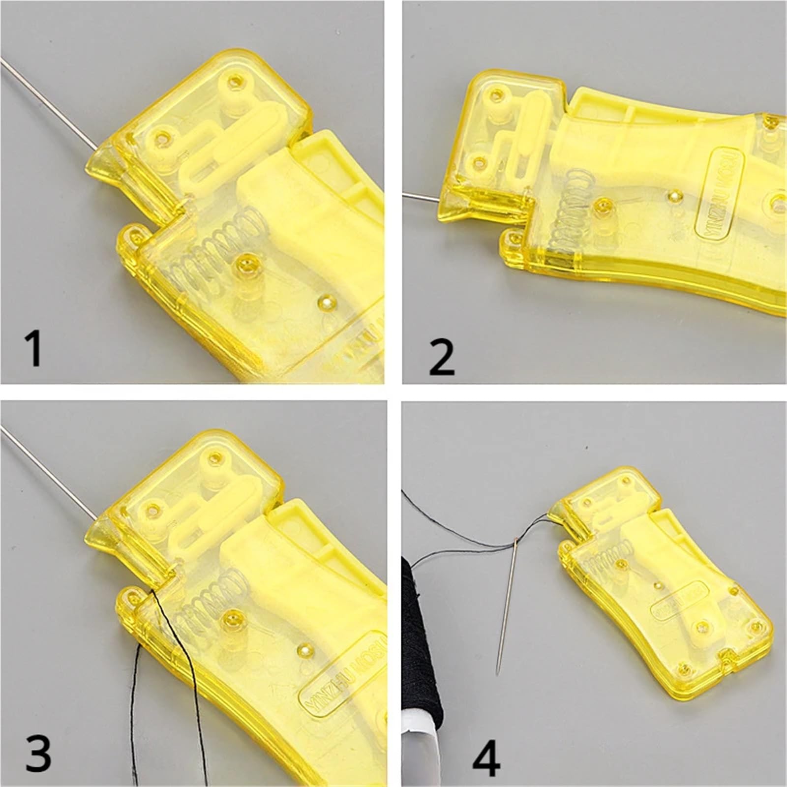 Infila aghi per cucito, 10 pezzi, per anziani, comodi, di alta qualità, automatici, semplici strumenti manuali con manico in plastica, accessori da cucito (colore casuale)