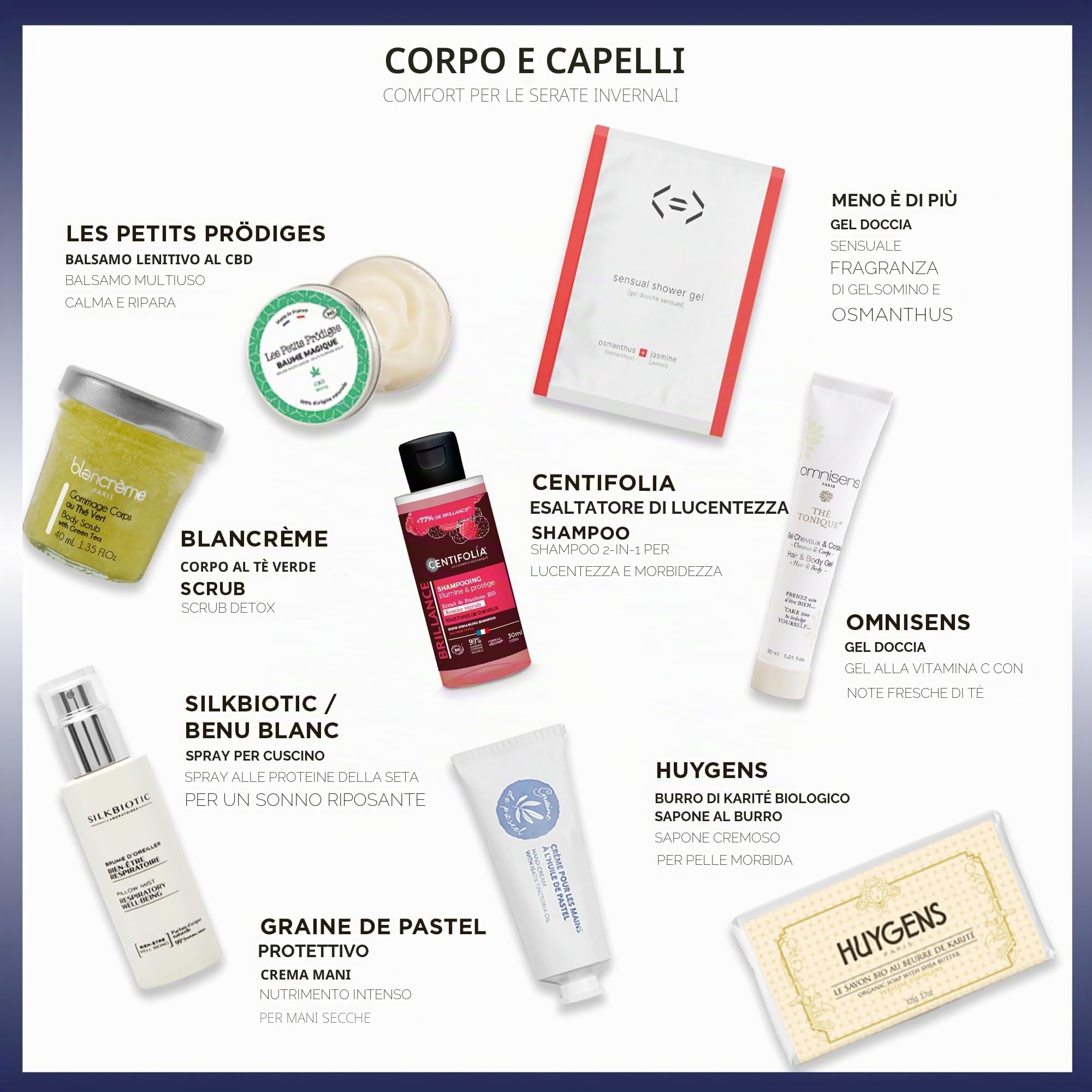 Set regalo di bellezza, 24 prodotti di bellezza francesi per viso, corpo e capelli, profumi e trucco, 20 marchi, prodotto in Francia