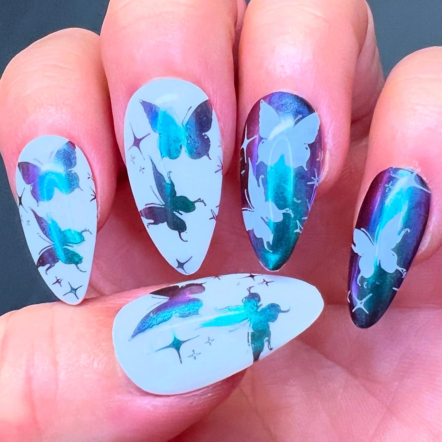 SheModern NON-STICK WHITE Stamping Polishes LED/UV Cure Semi-Gel Collection For Nail Art Design and Completely Dry to the Touch with No Sticky or Tacky Touch After Curing