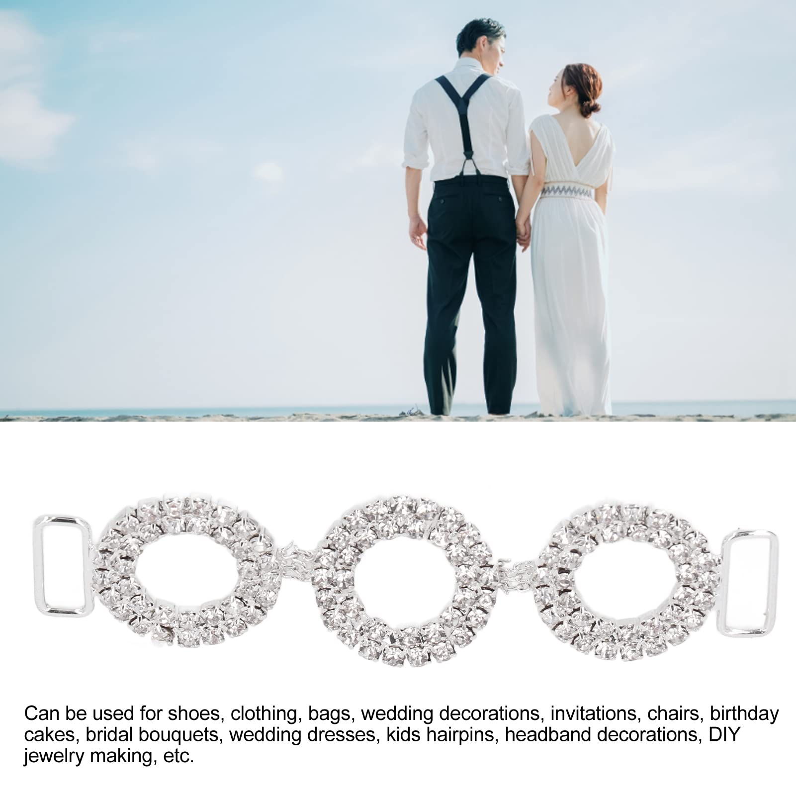 Chiusure con Fibbie da 8,5 Cm, Connettori per Bikini da 5 Pezzi, Strass in Vetro Scintillante, Connettori per Costumi da Bagno Bikini, Fibbia per Costumi da Bagno