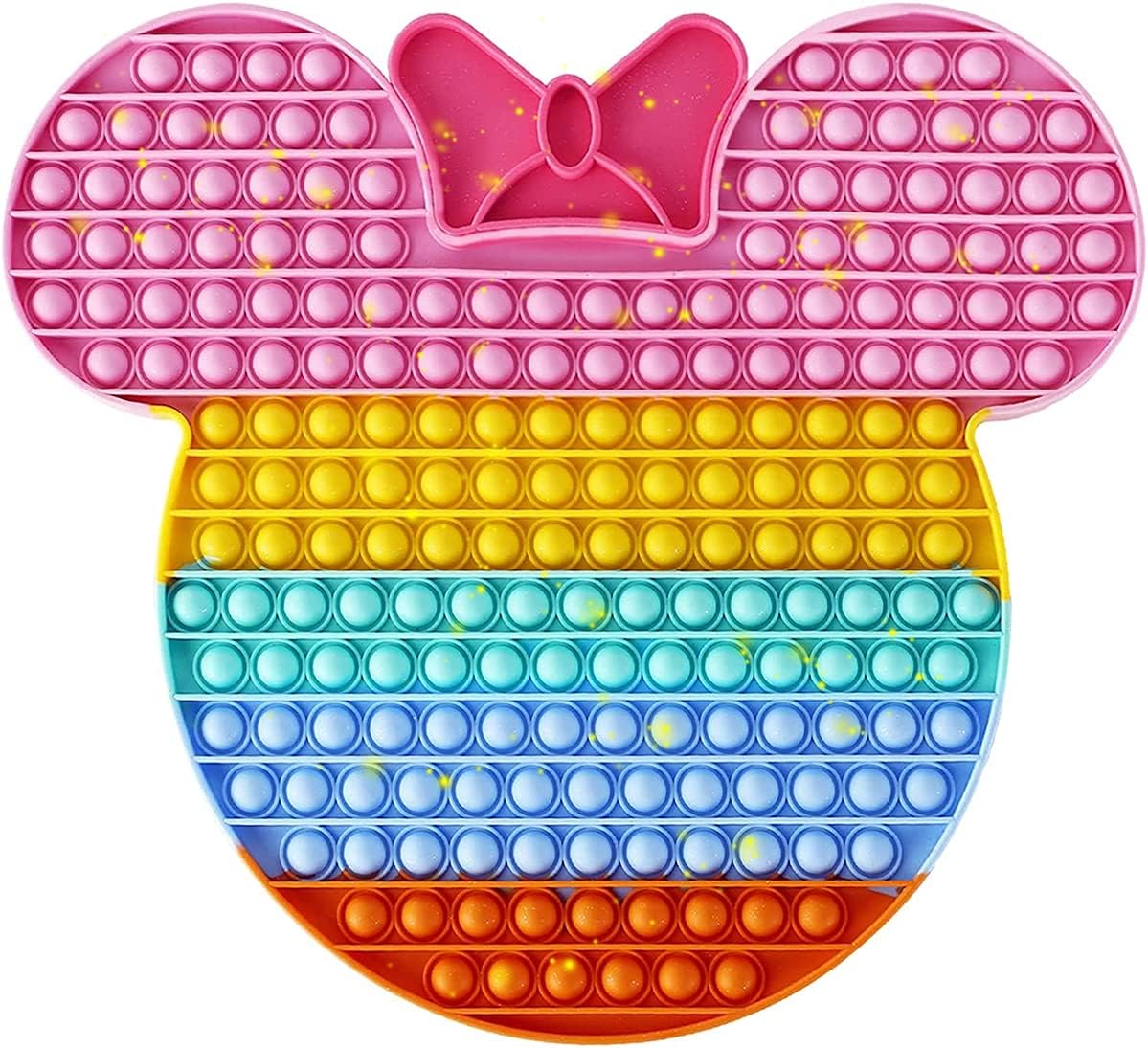 PLUSYARD Push Rainbow Mouse Big Jumbo pop Bubble Fidget Toy, Giant Large Huge Square Stress Reliever Silicone Toy for Kids and Adults