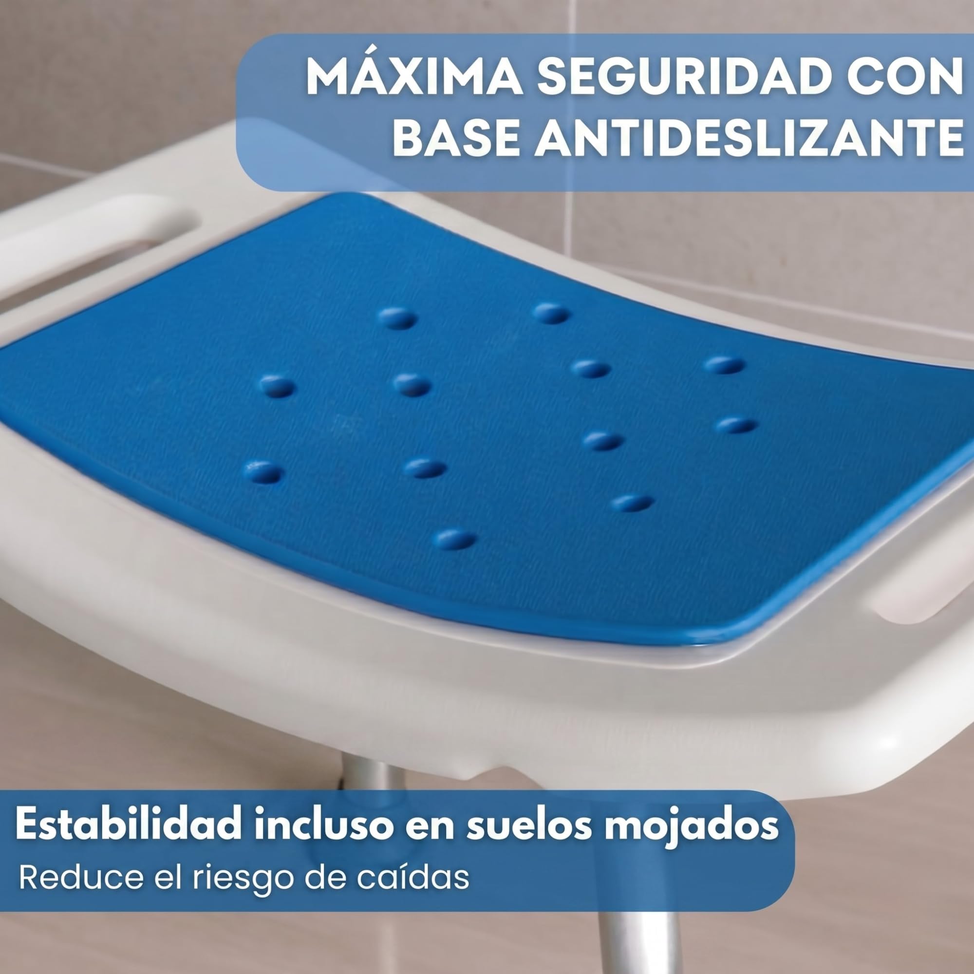Taburete de Baño en U para Mayores y Embarazadas - Asiento Antideslizante Regulable 7 Alturas Banqueta Estable y Ligera Fácil Montaje Soporta 135 kg Ortopédico y Seguro