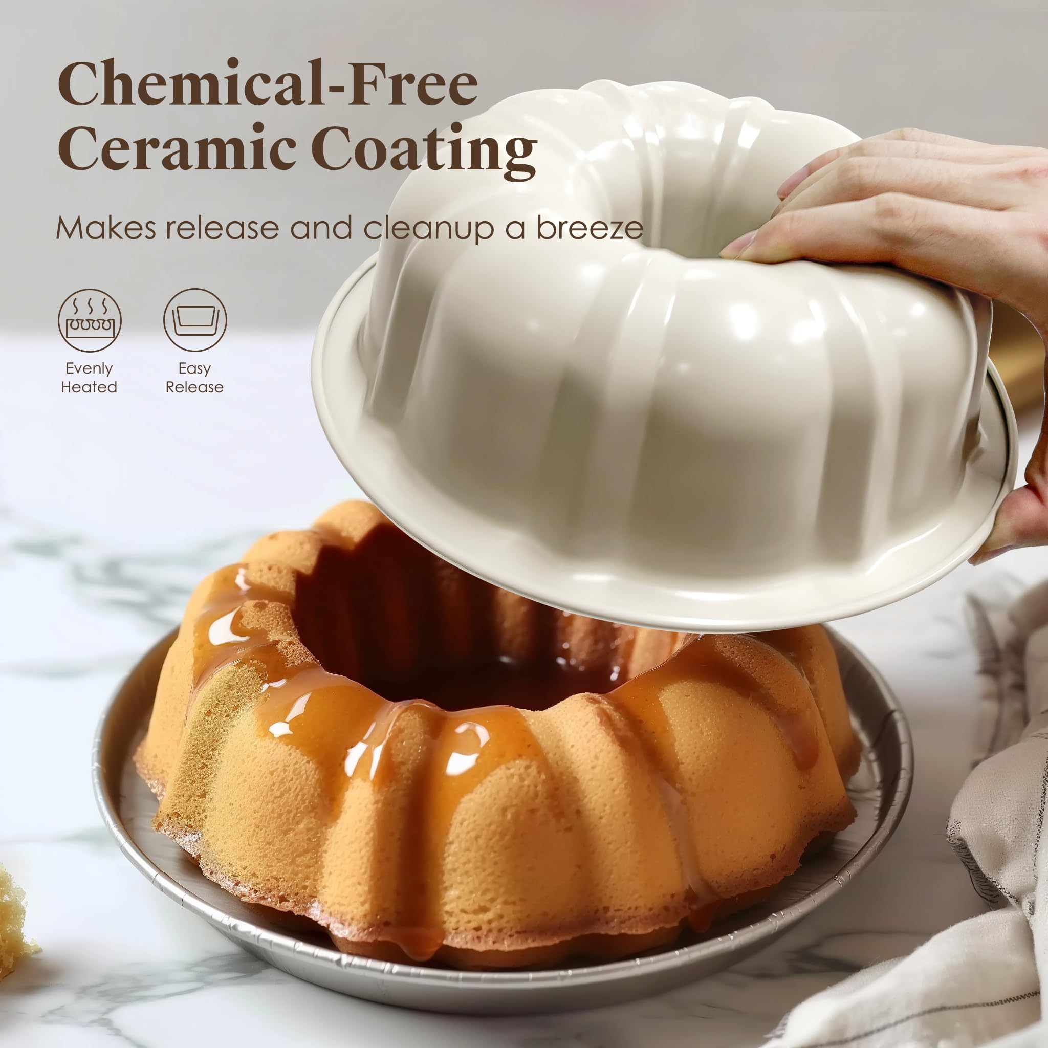 RIOVARM Keramik Antihaft Backformen Set 7 PCS-Backformen-Sets Backbleche für Backofen Backen Set Backblech Kuchenform Laib Pfanne Brotbackform Muffinform Cupcake-Blech Bratpfanne Bäckereibedarf