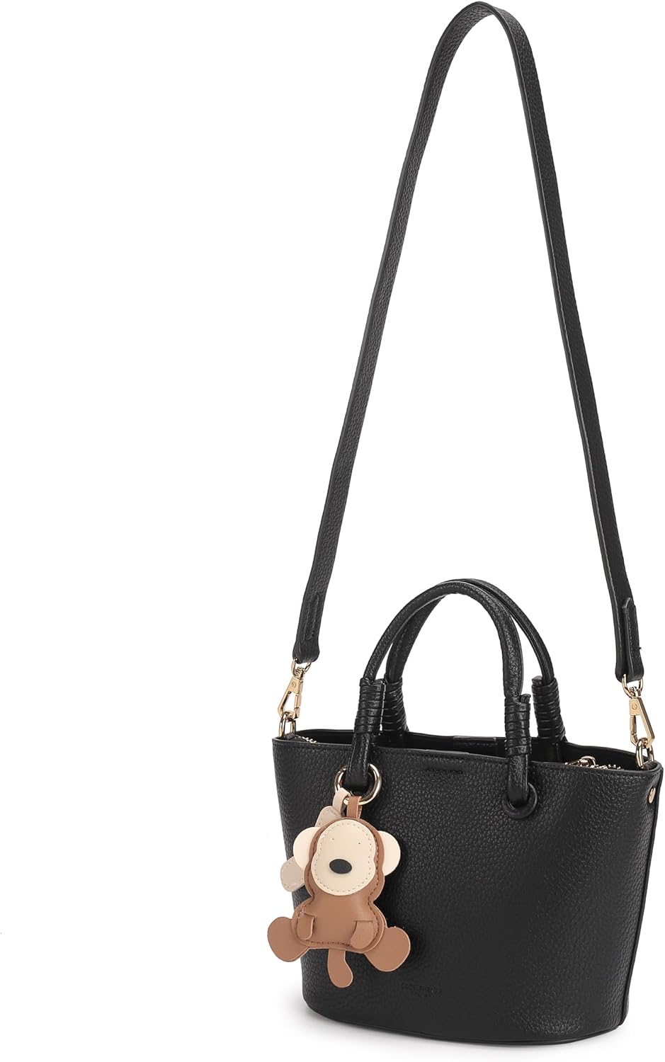 Women's handbag, artificial leather bucket wallet, women's top handle, shoulder bag strap, detachable small wallet